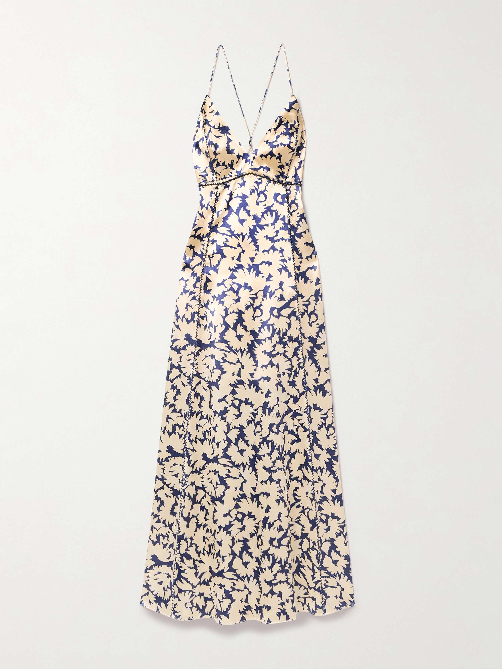 Evie floral-print satin maxi dress view