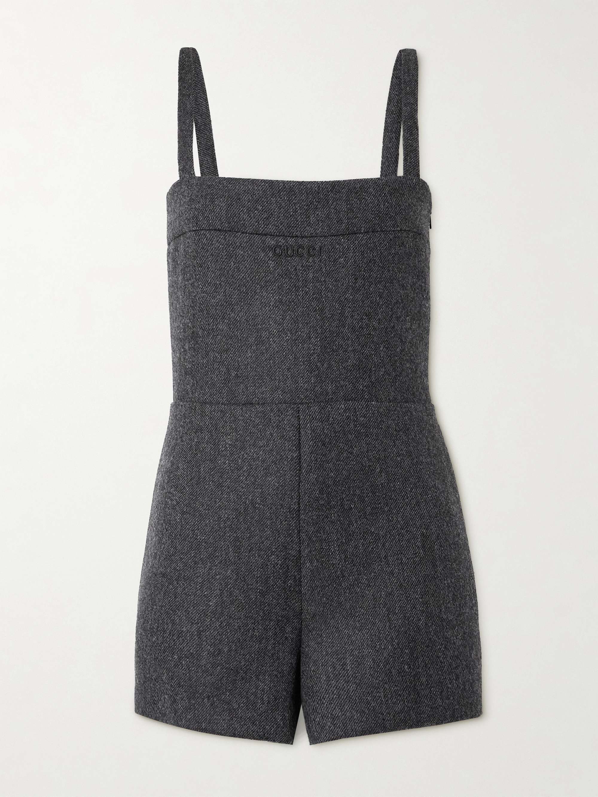 Open-back wool-twill playsuit view