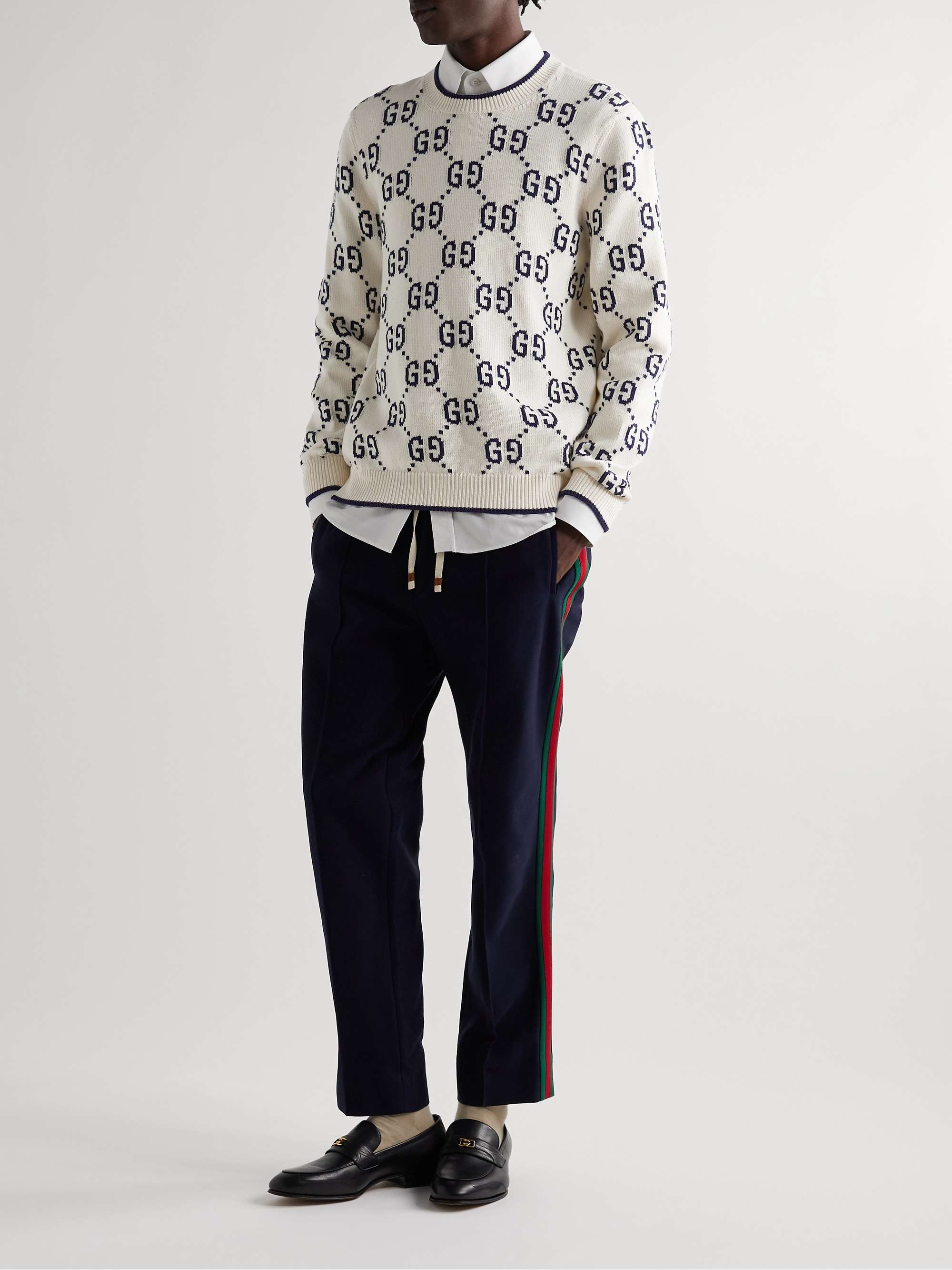 Logo-Jacquard Cotton Sweater view