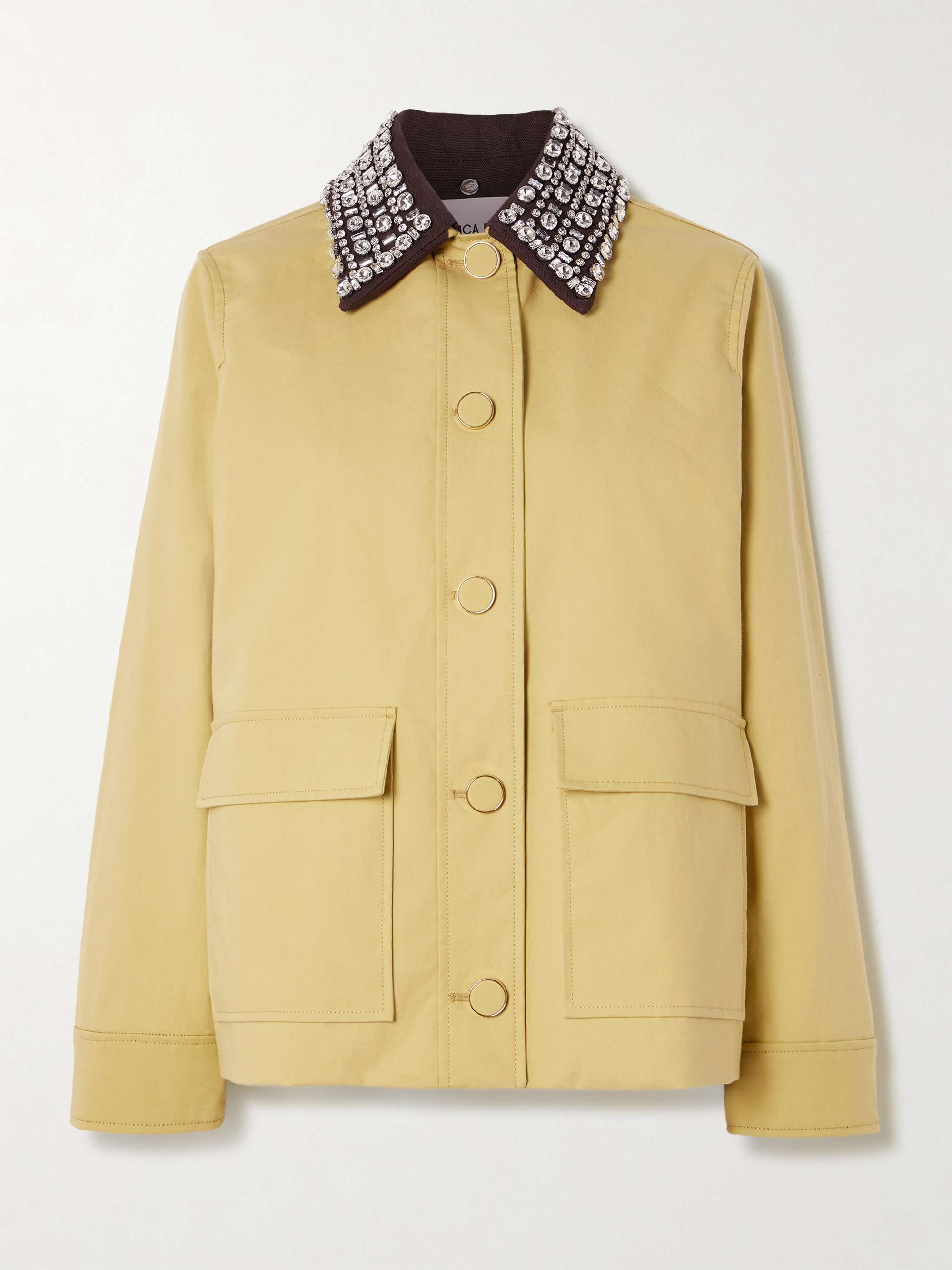 Arlen Dickey crystal-embellished coated-cotton coat view