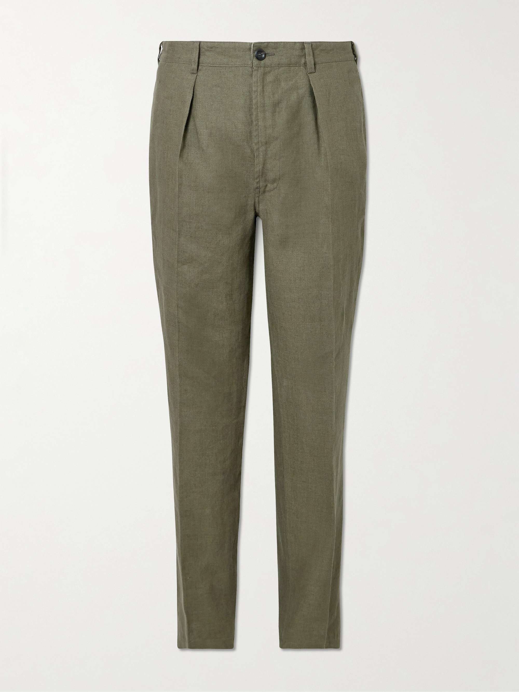 Games Tapered Pleated Linen Suit Trousers view