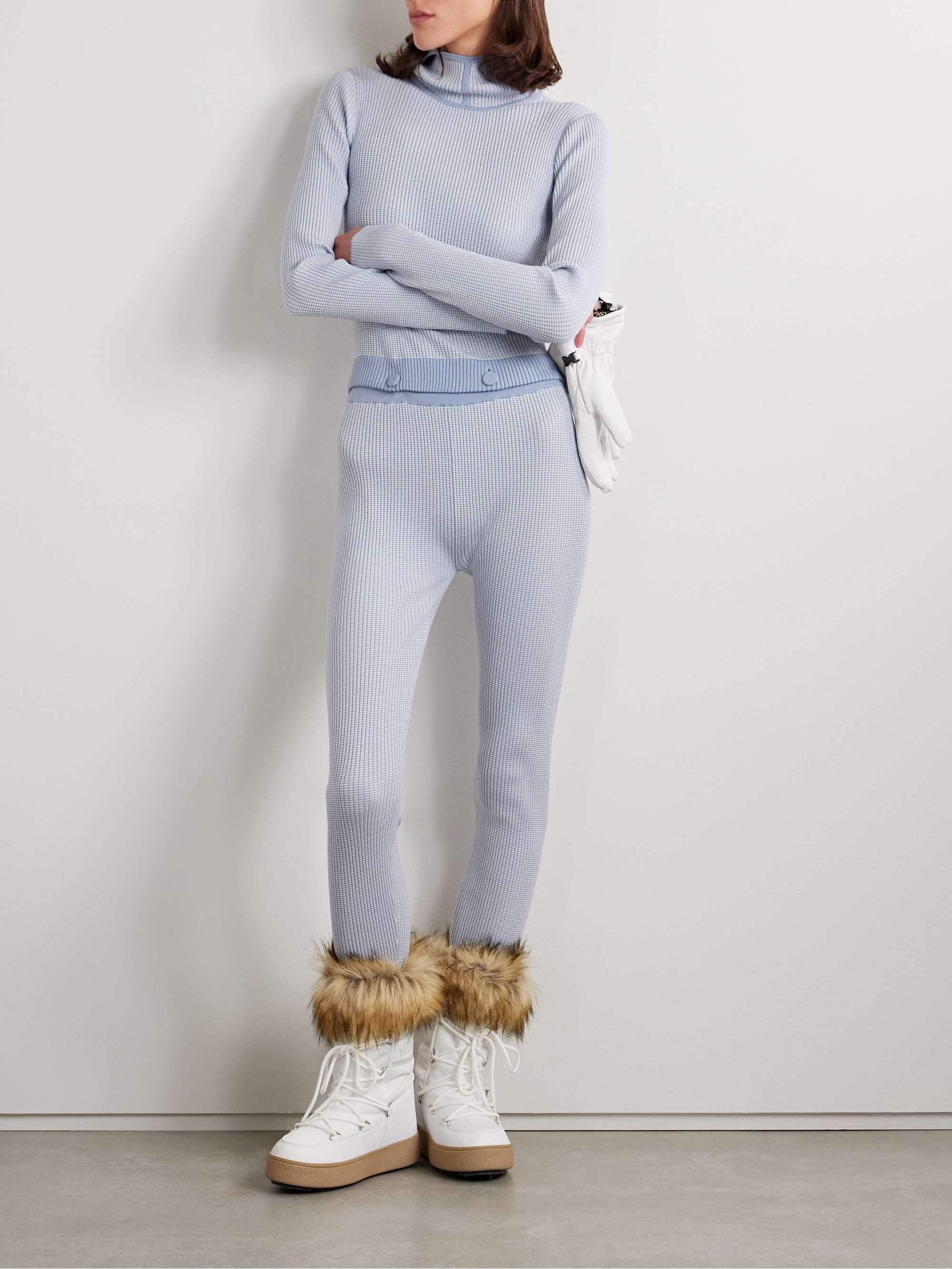 Speed Skate ribbed striped merino wool-blend hoodie view