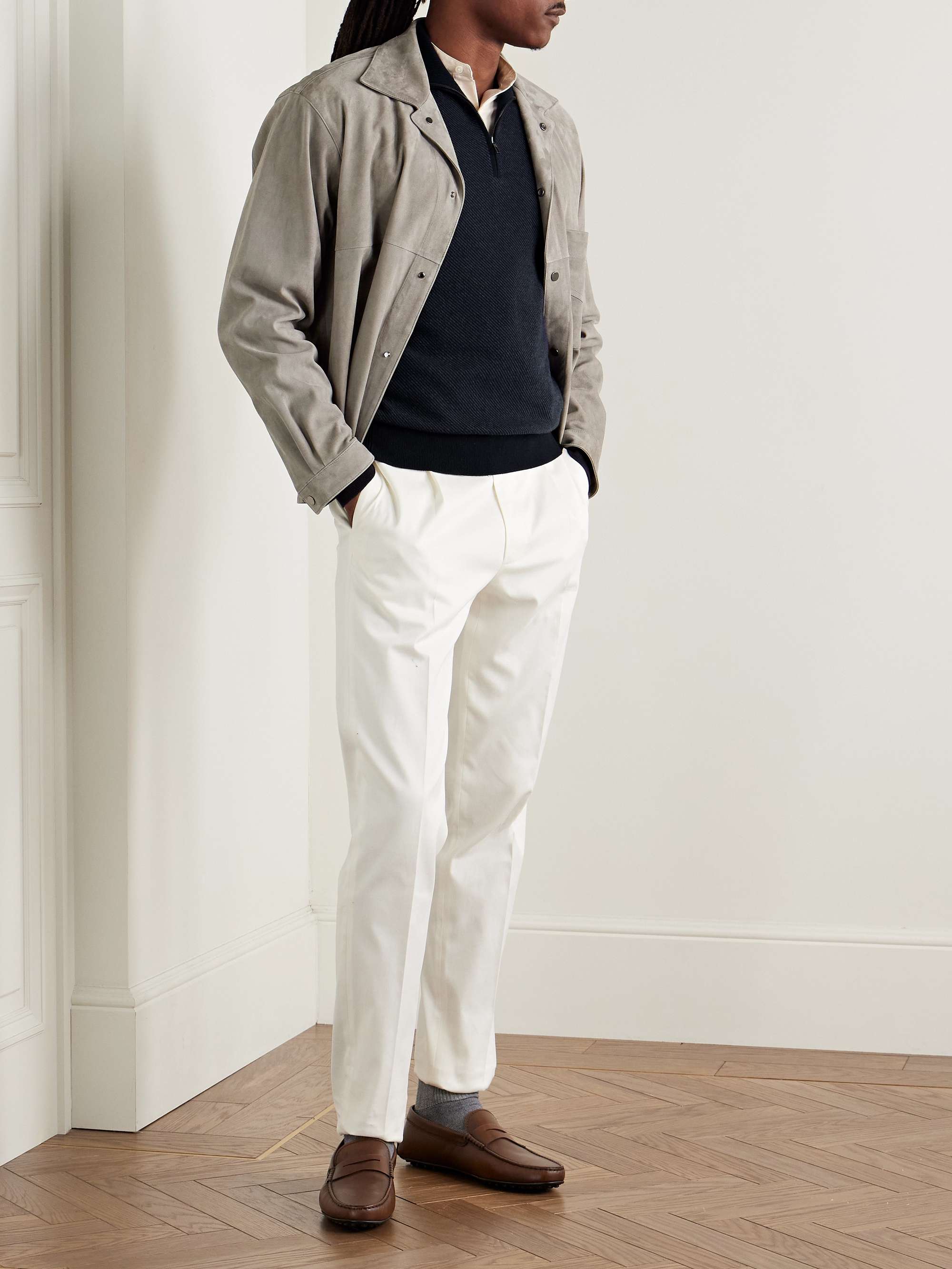 Roadster Striped Cashmere Half-Zip Sweater view