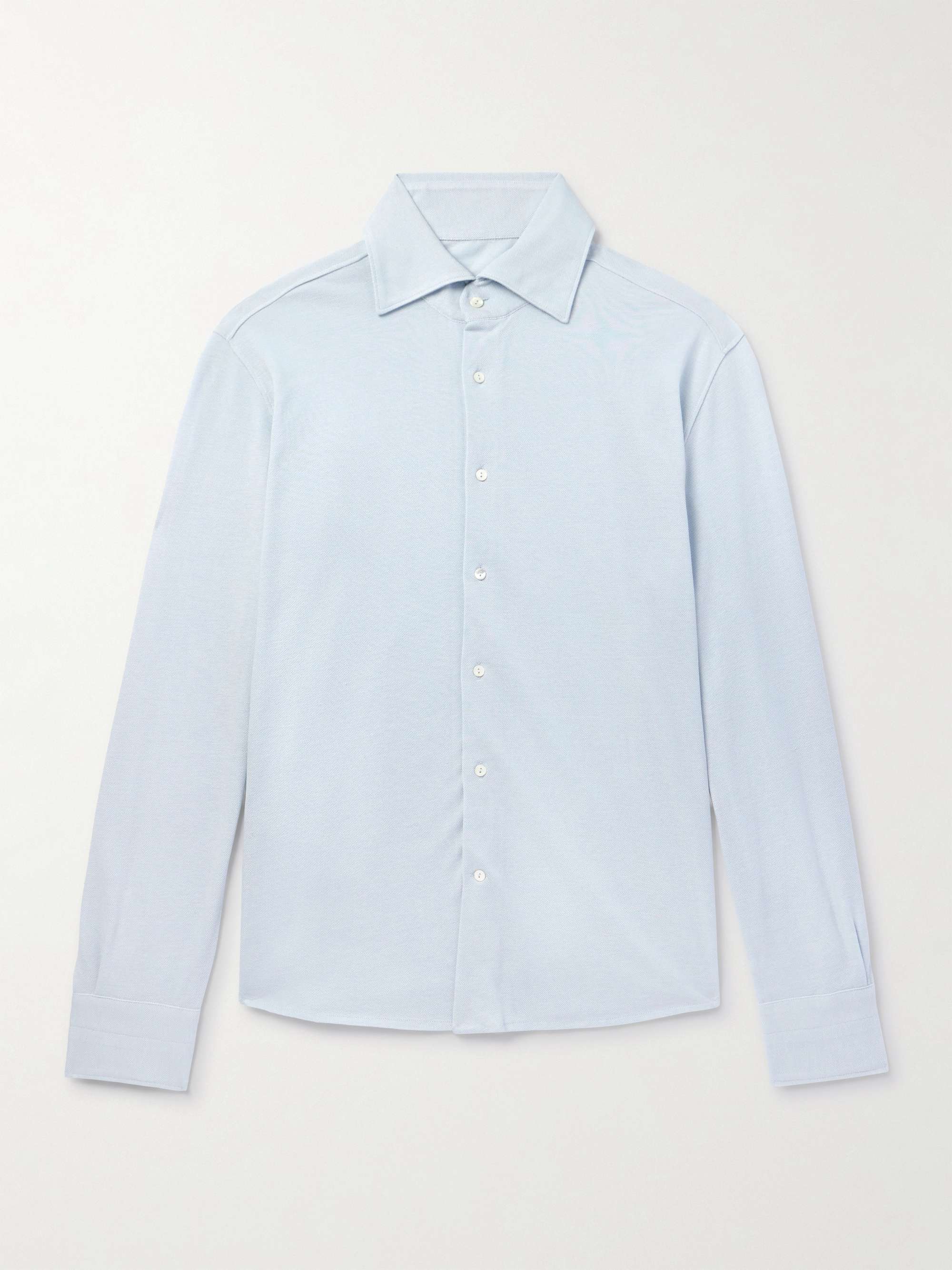 Cotton and Silk-Blend Polo Shirt view