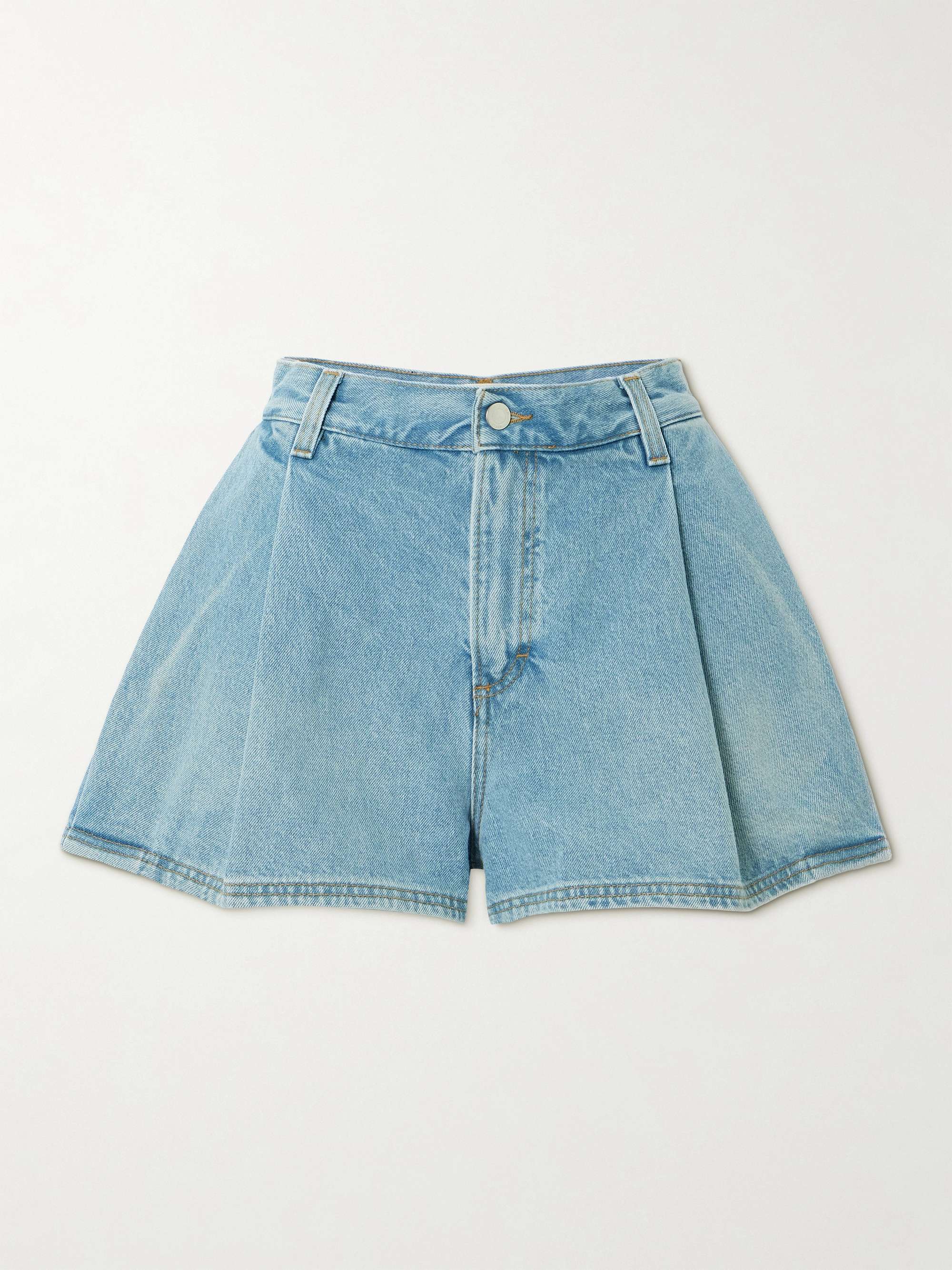 Ashley pleated denim shorts view