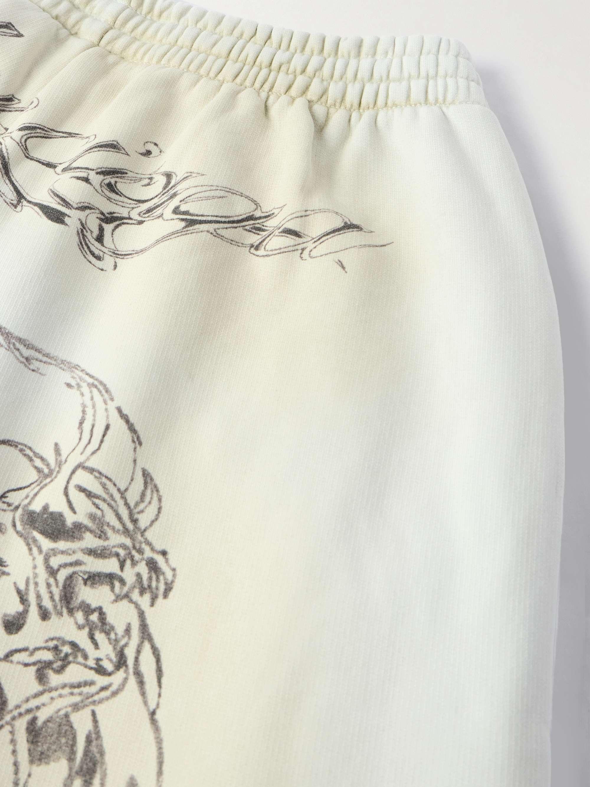 Wide-Leg Printed Distressed Cotton-Jersey Sweatpants view