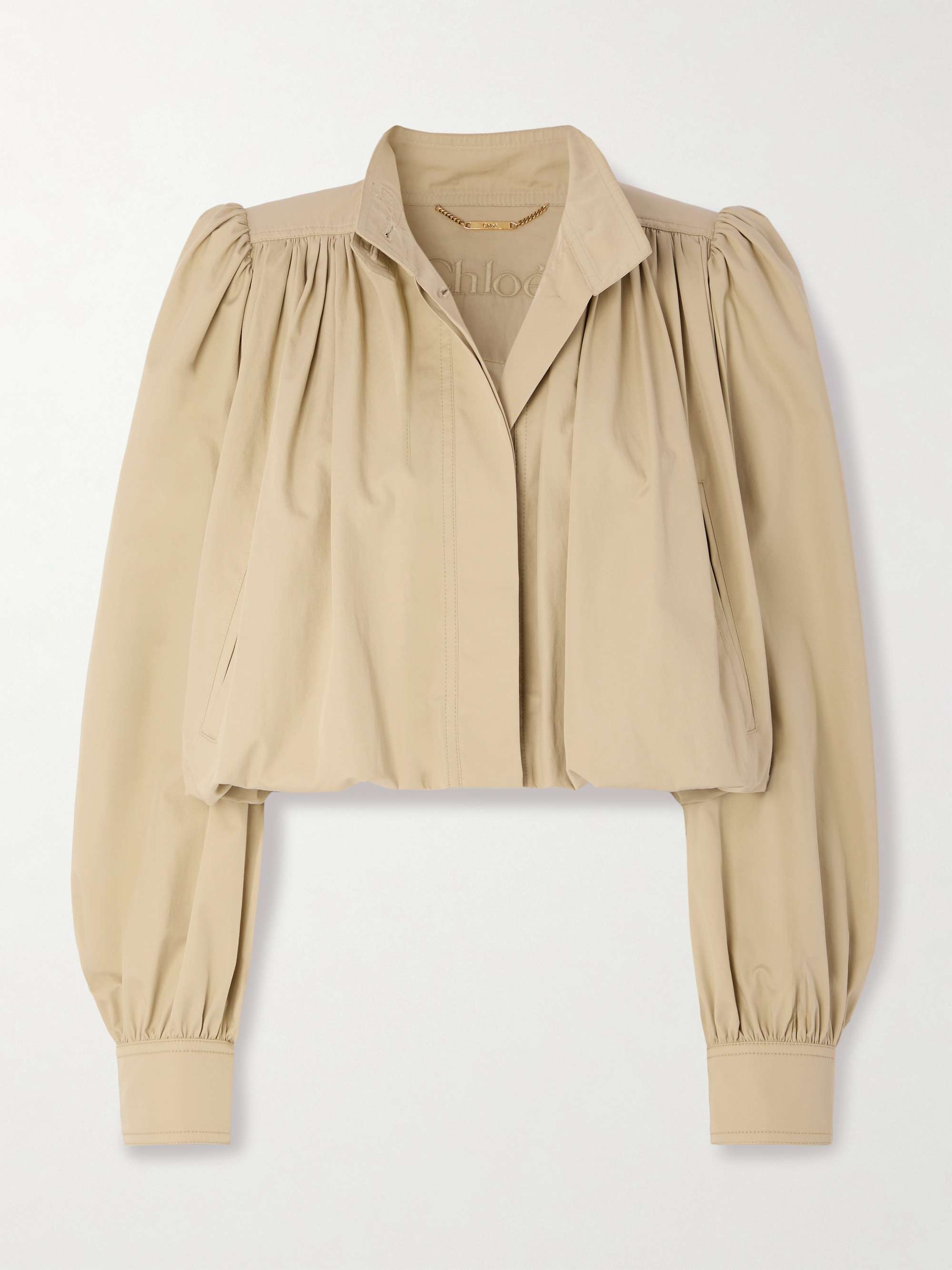 Gathered cotton-twill jacket view