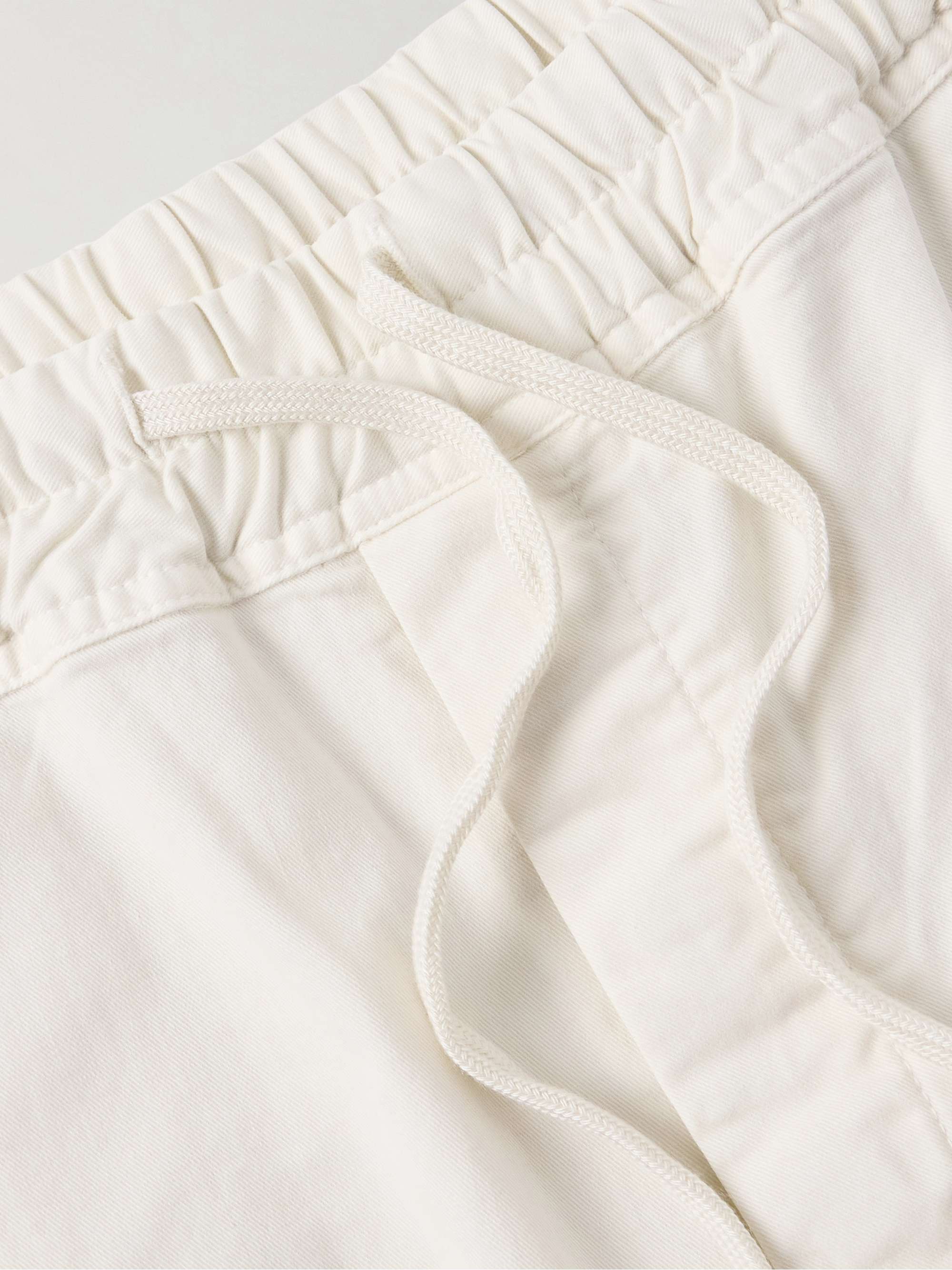 Walker Tapered Cropped Brushed Cotton-Blend Twill Drawstring Trousers view