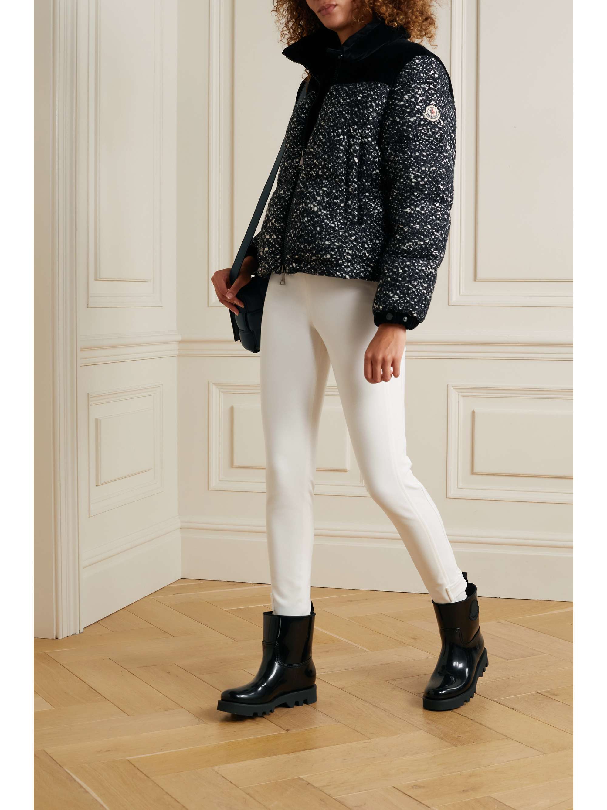 Girotte quilted cotton velvet-trimmed bouclé down jacket view