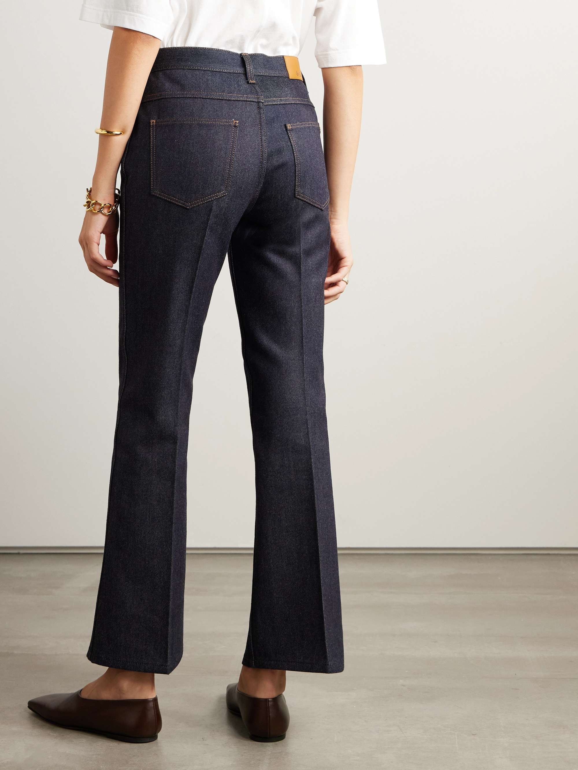 Faron cotton and cashmere-blend denim bootcut jeans view
