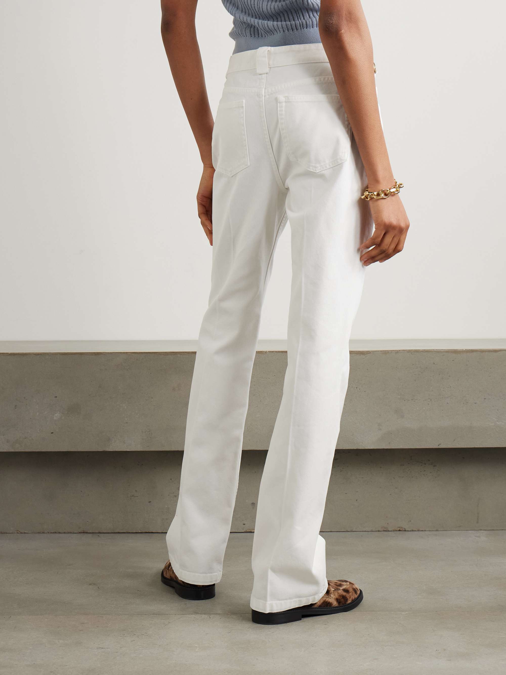 Embellished mid-rise straight-leg jeans view