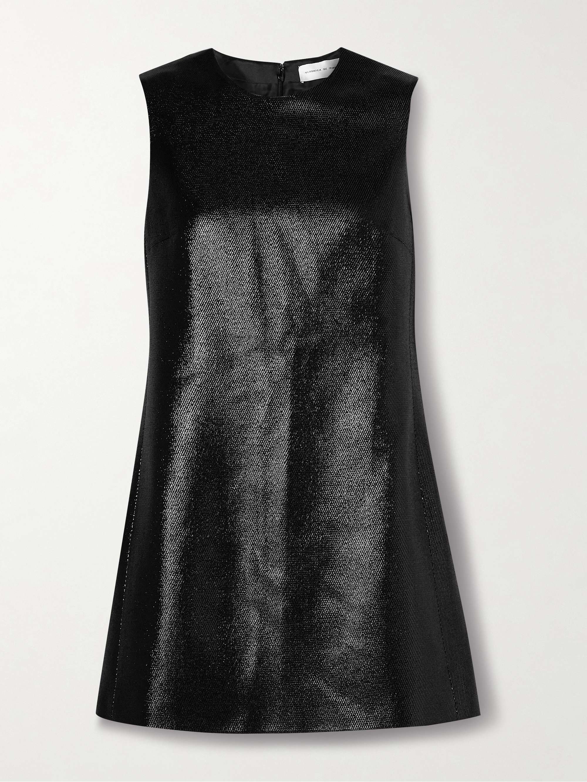 Yara paneled coated wool-blend twill mini dress view