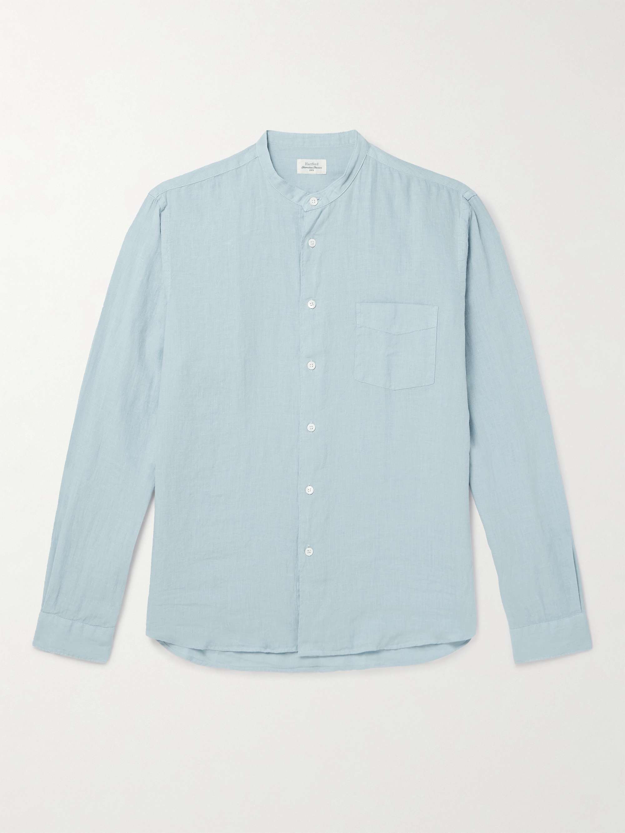 Premium Pat Grandad-Collar Linen Shirt view
