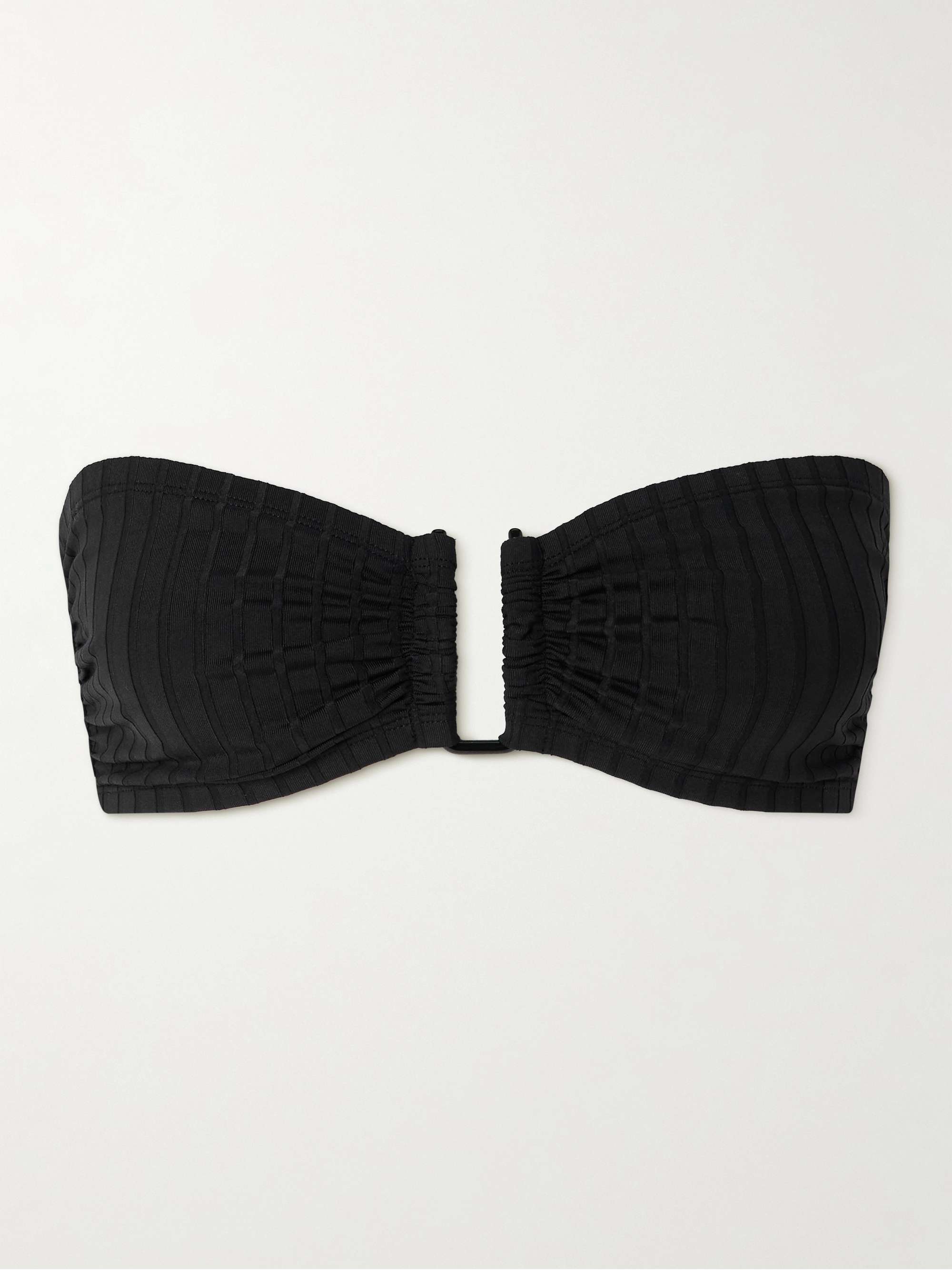 Playa ribbed bandeau bikini top view