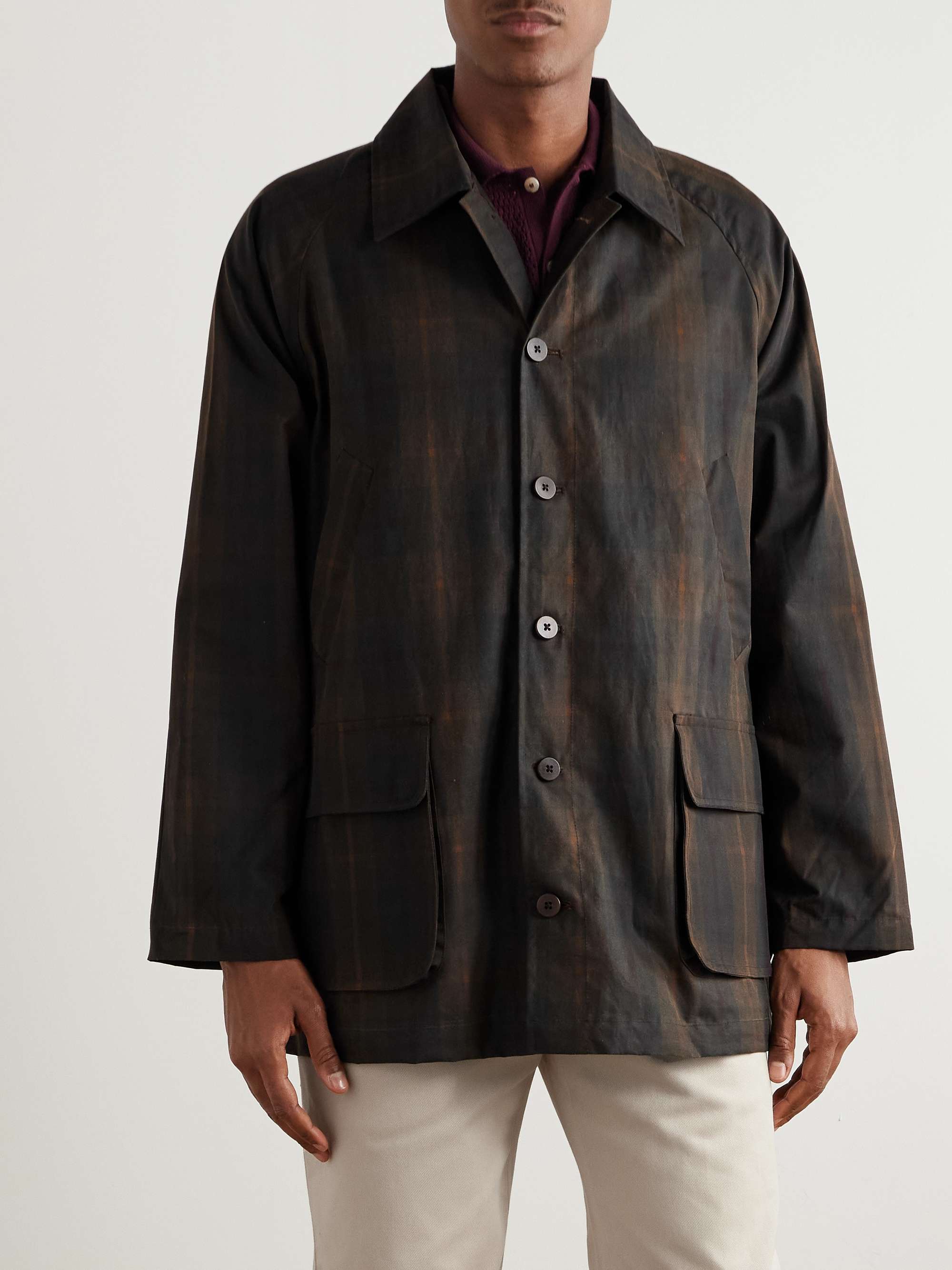 Forest Checked Waxed Cotton-Canvas Jacket view