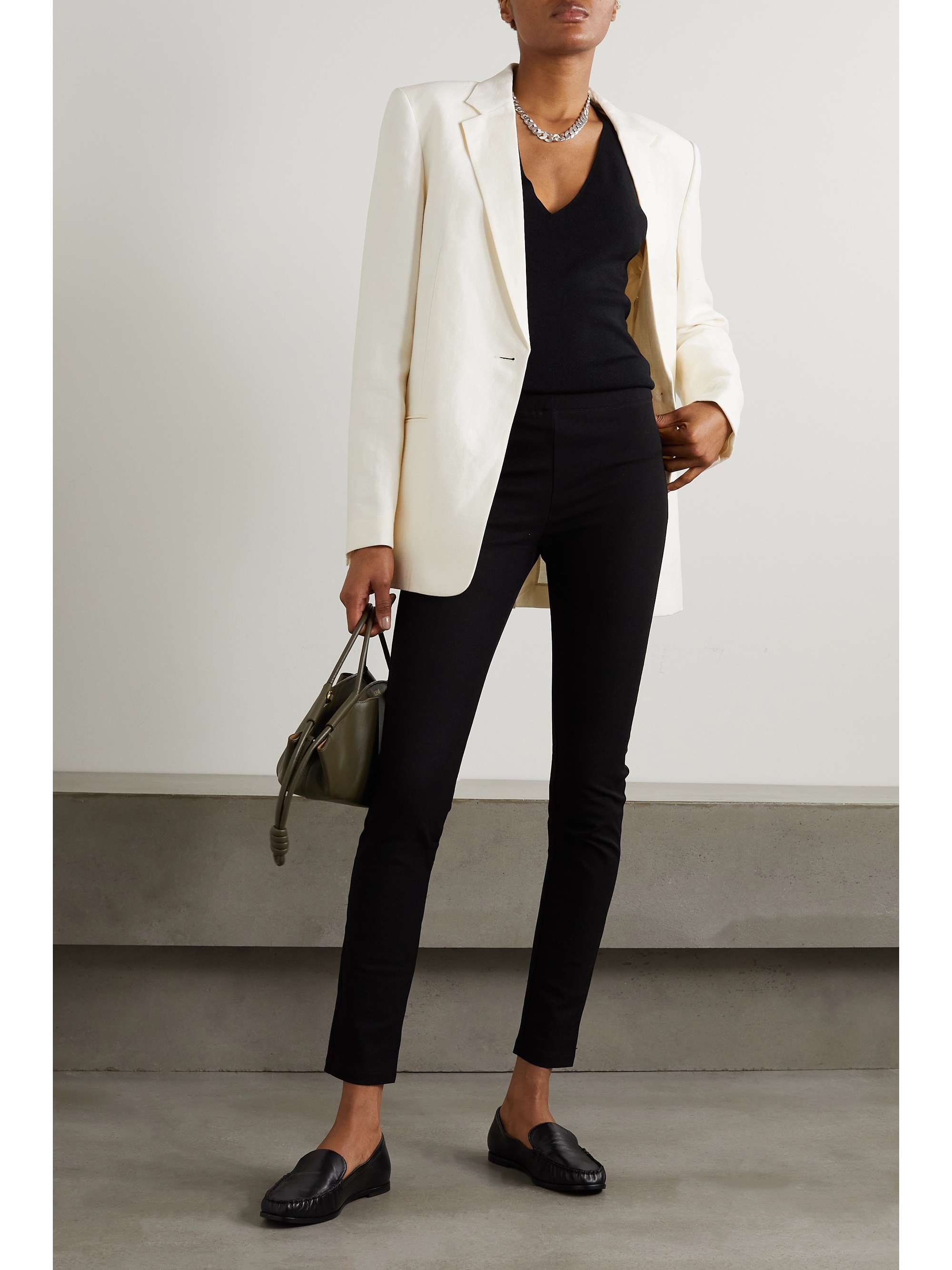 Stretch-garbardine leggings view