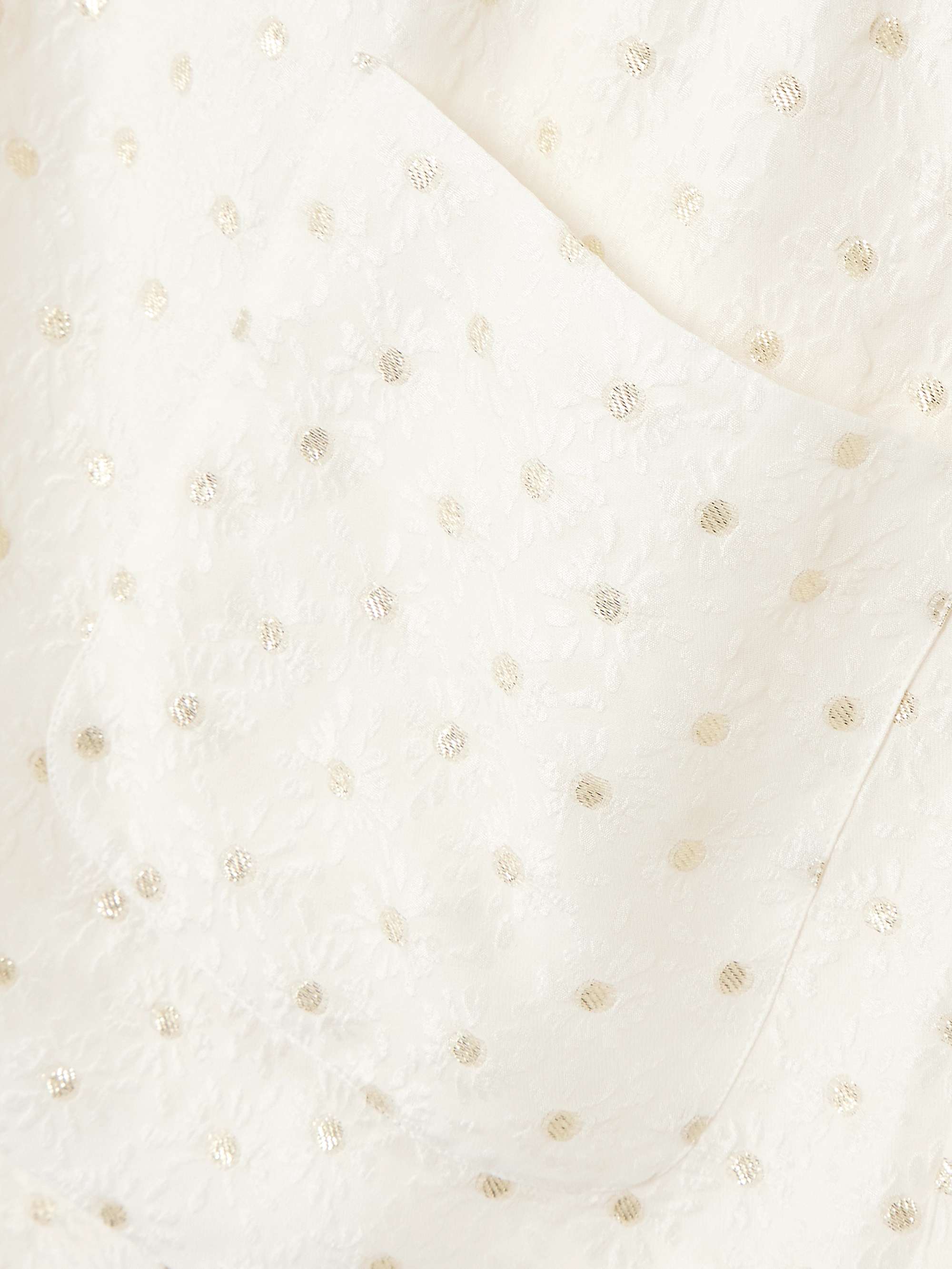 Petillant belted embroidered metallic silk-blend jacquard robe view