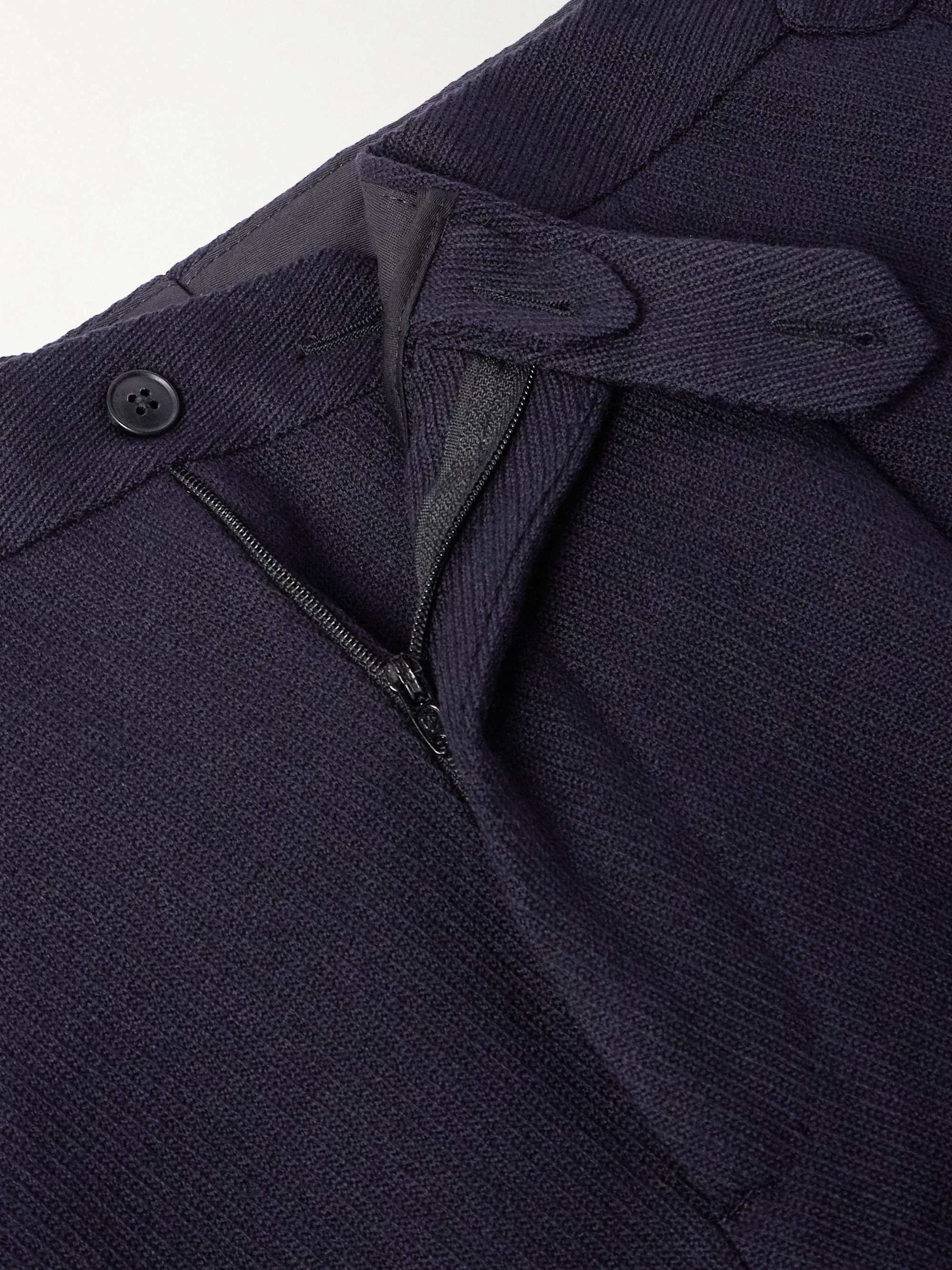 Straight-Leg Pleated Wool Suit Trousers view