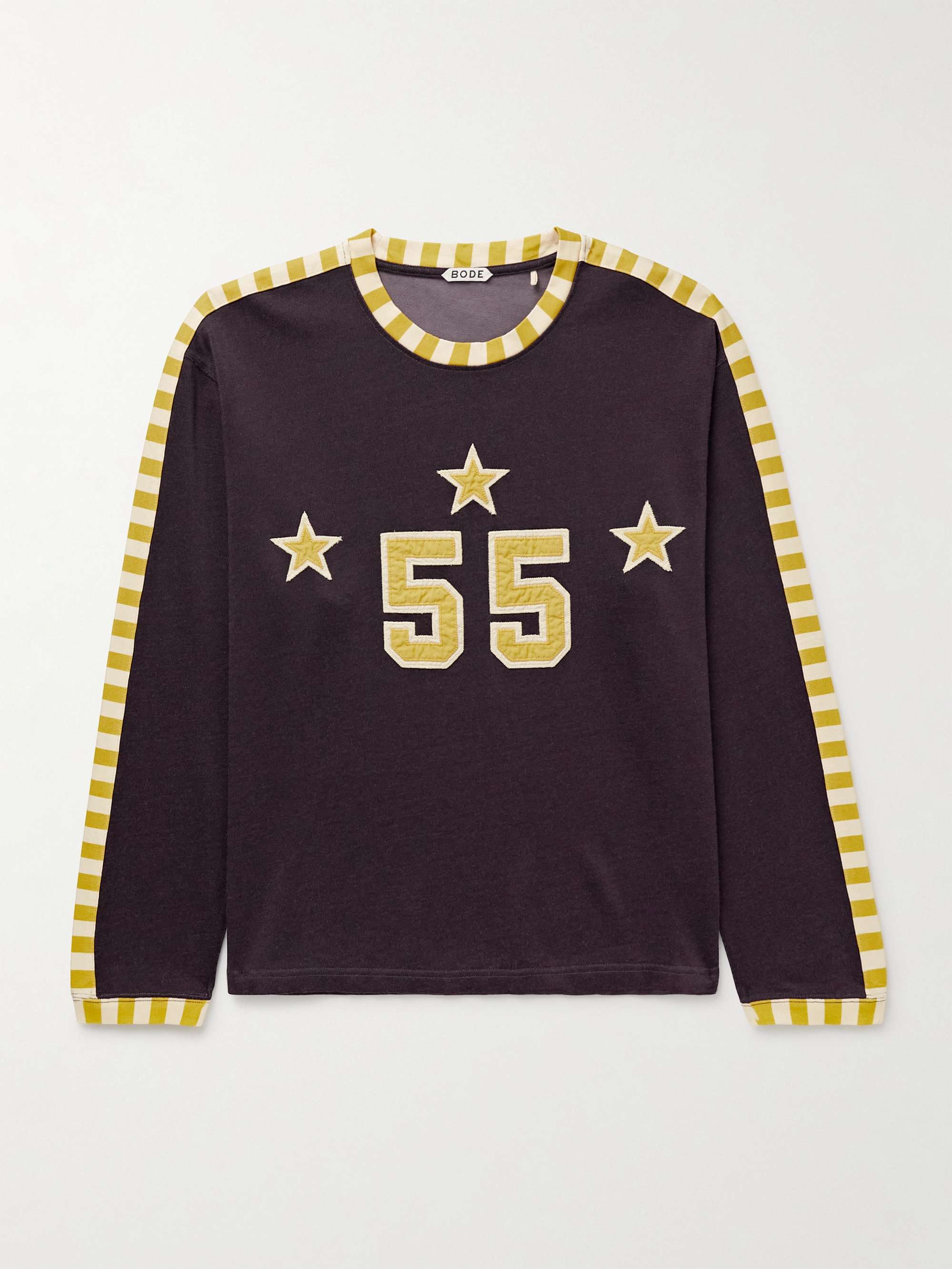 Medalist Appliquéd Striped Jersey T-Shirt view