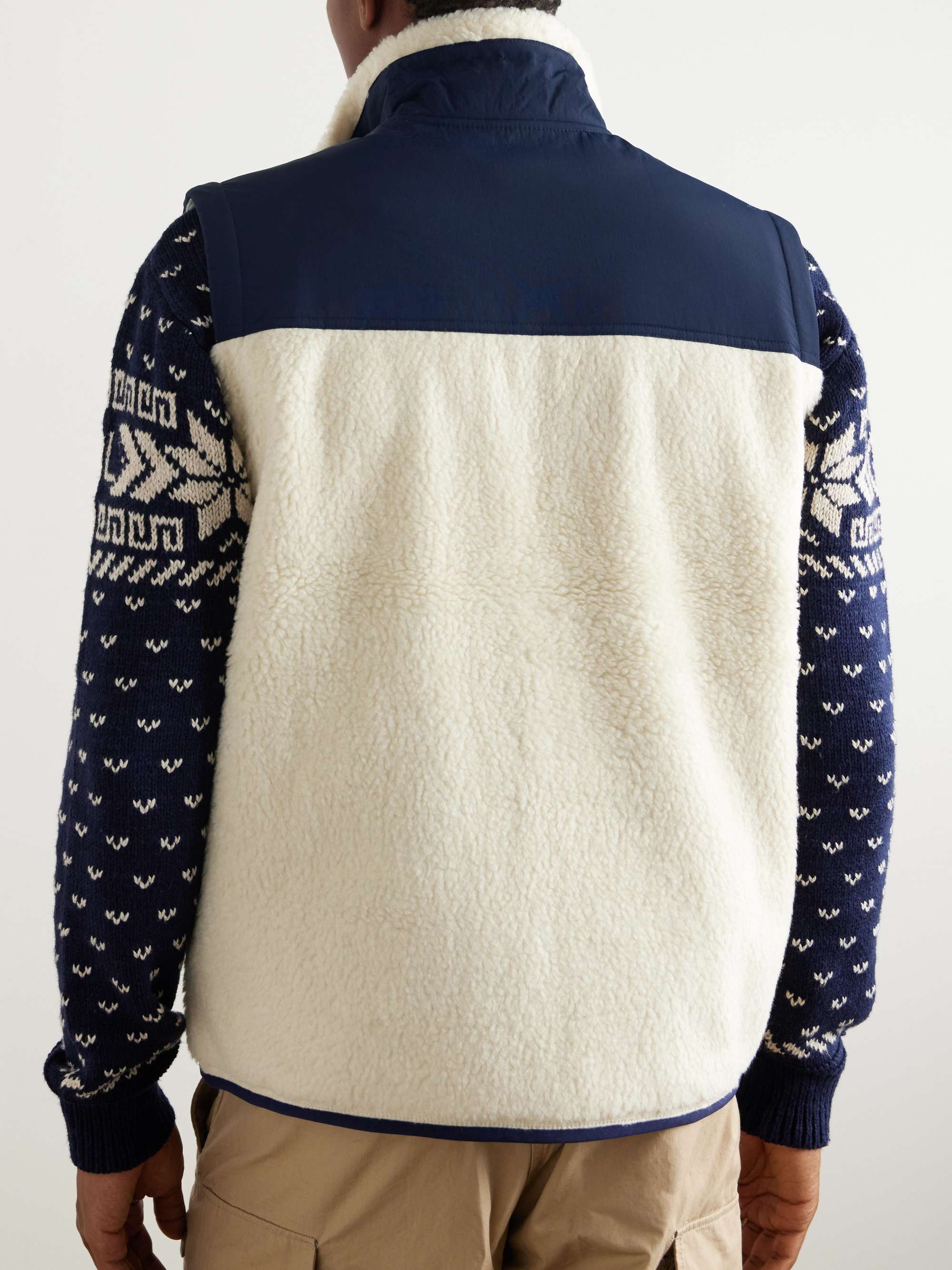 Logo-Embroidered Fleece-Panelled Shell Gilet view