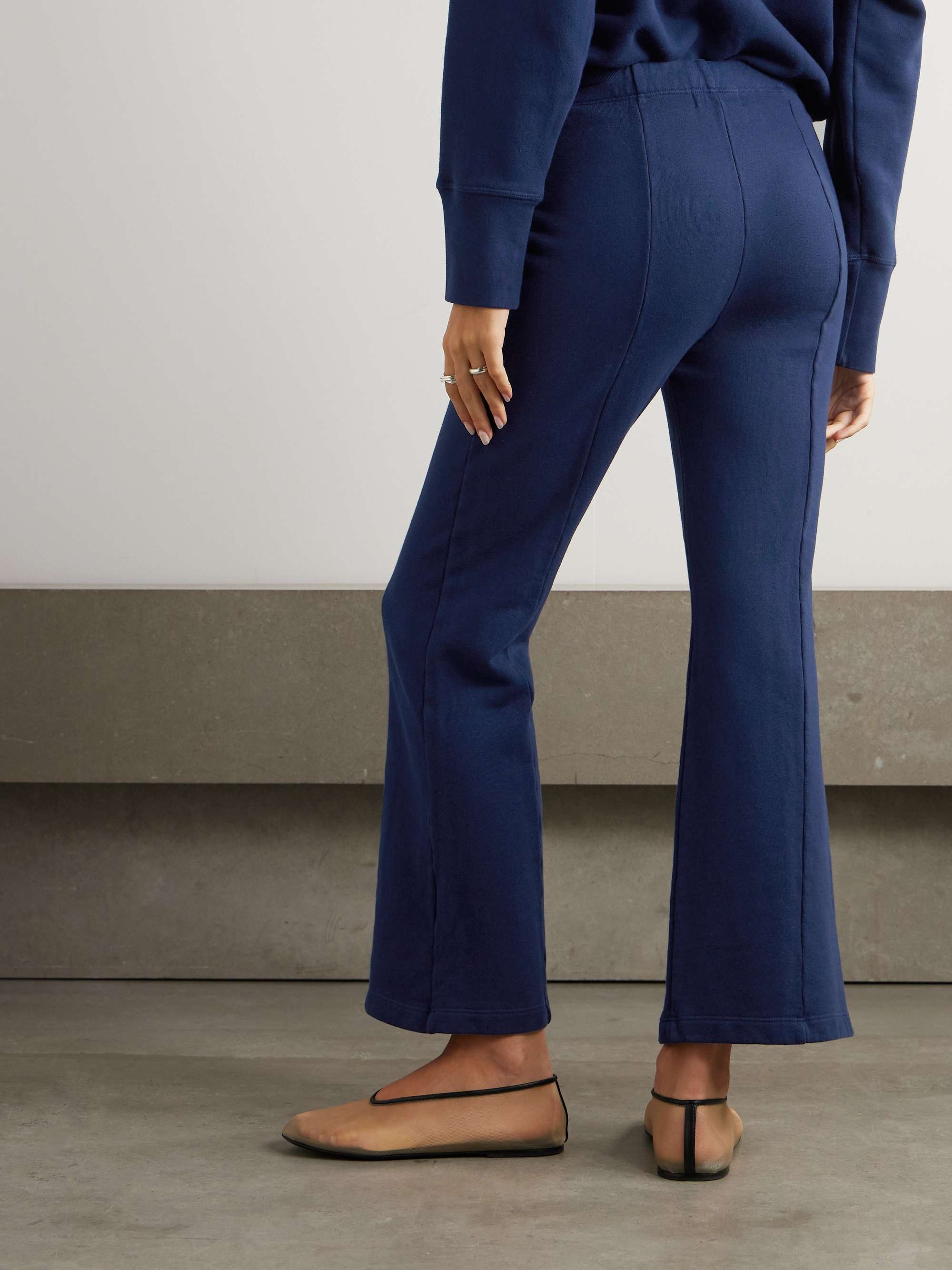 Fili Kick cropped French cotton-terry flared pants view