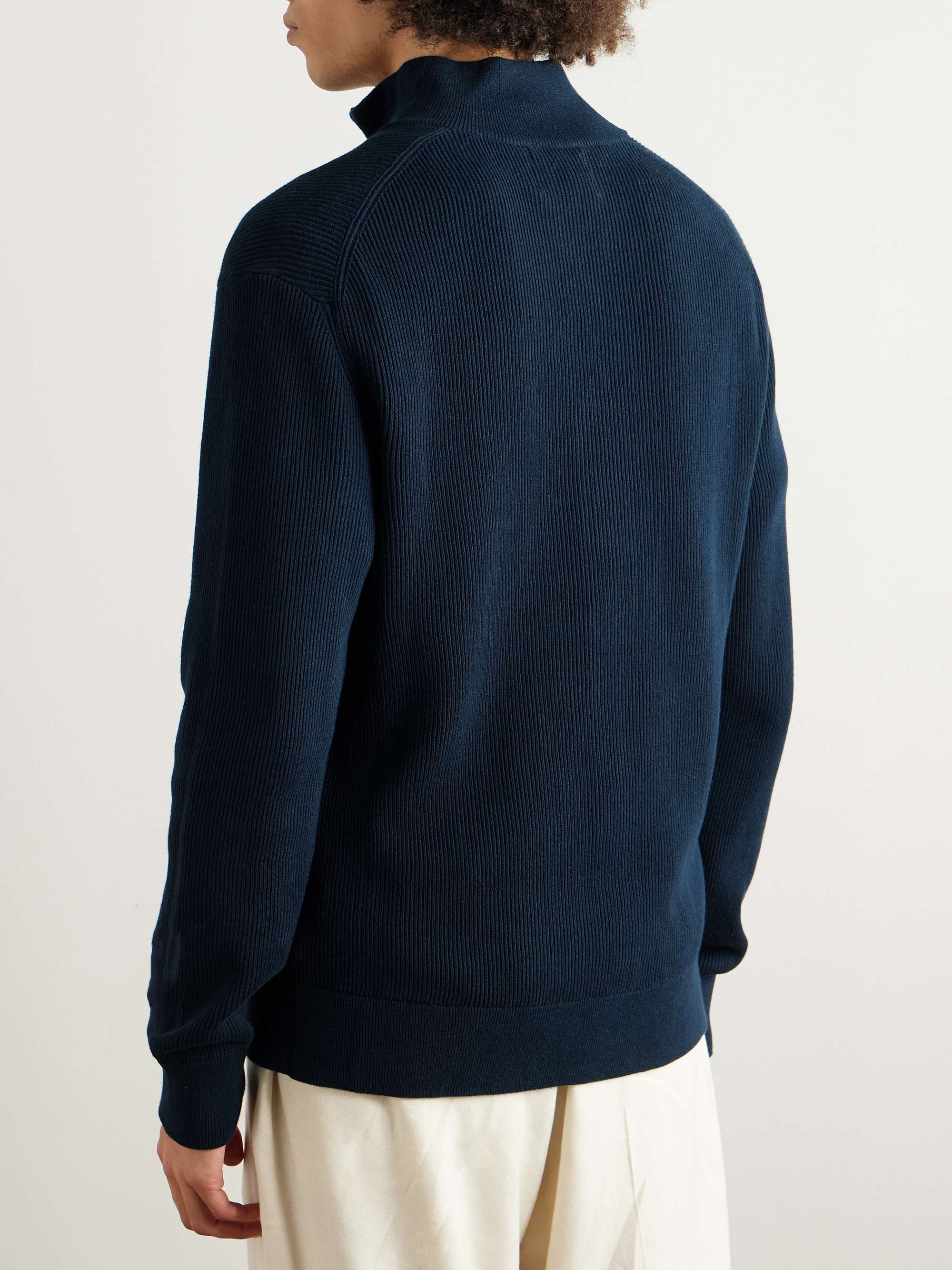 Kevin 6600 Ribbed Organic Cotton Half-Zip Sweater view