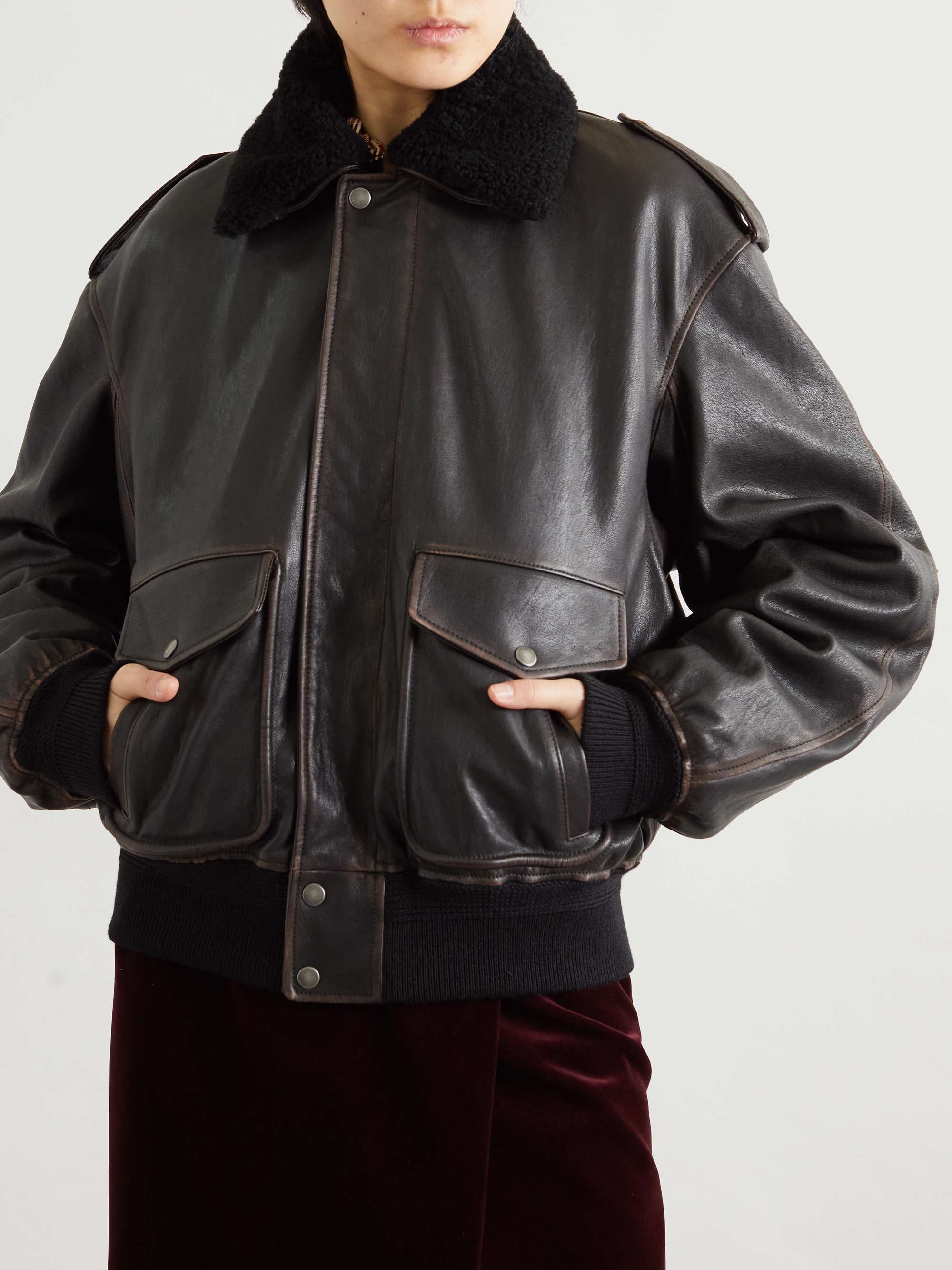 Oversized shearling jacket view