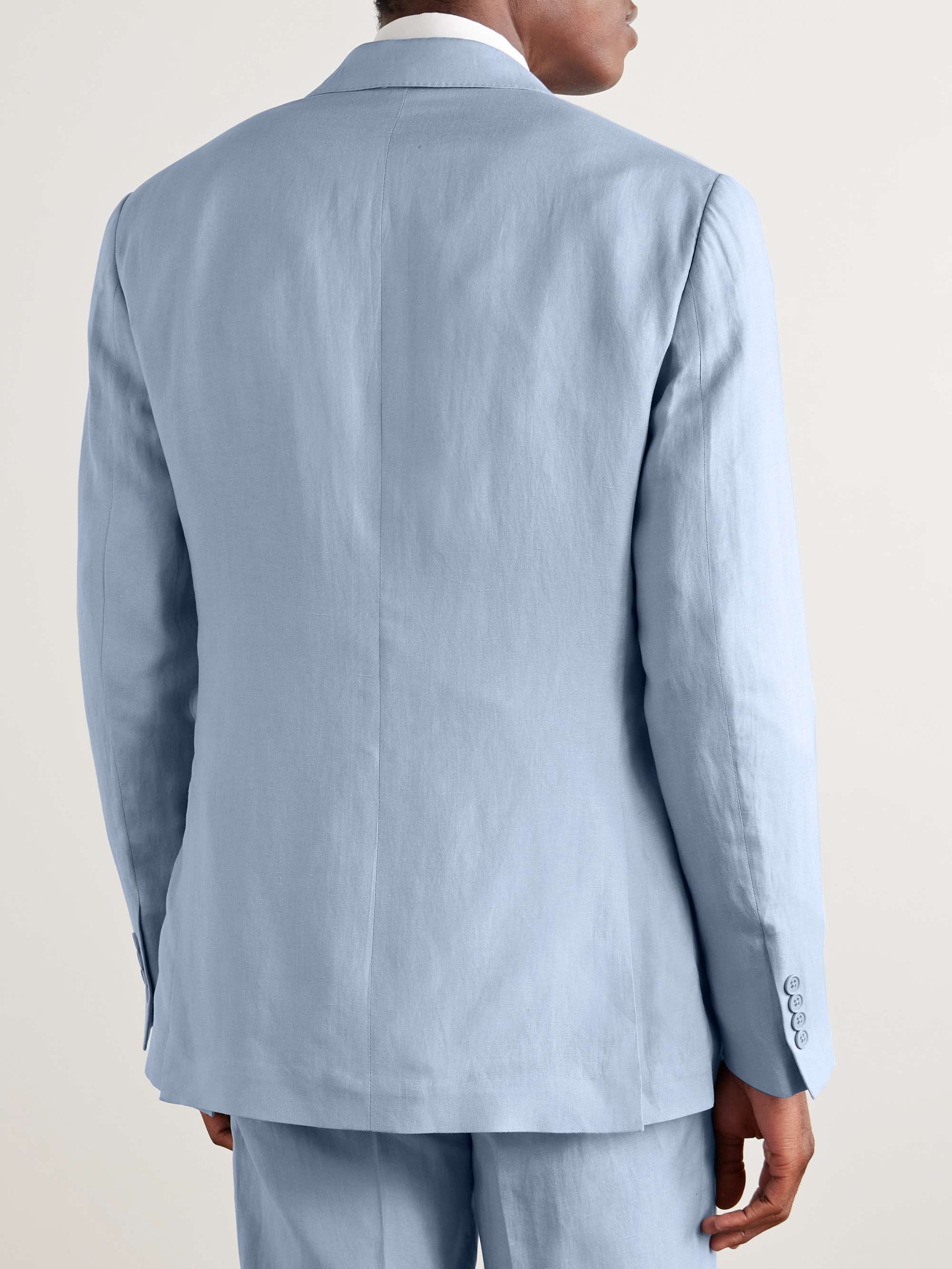 Slim-Fit Silk and Linen-Blend Suit Jacket view