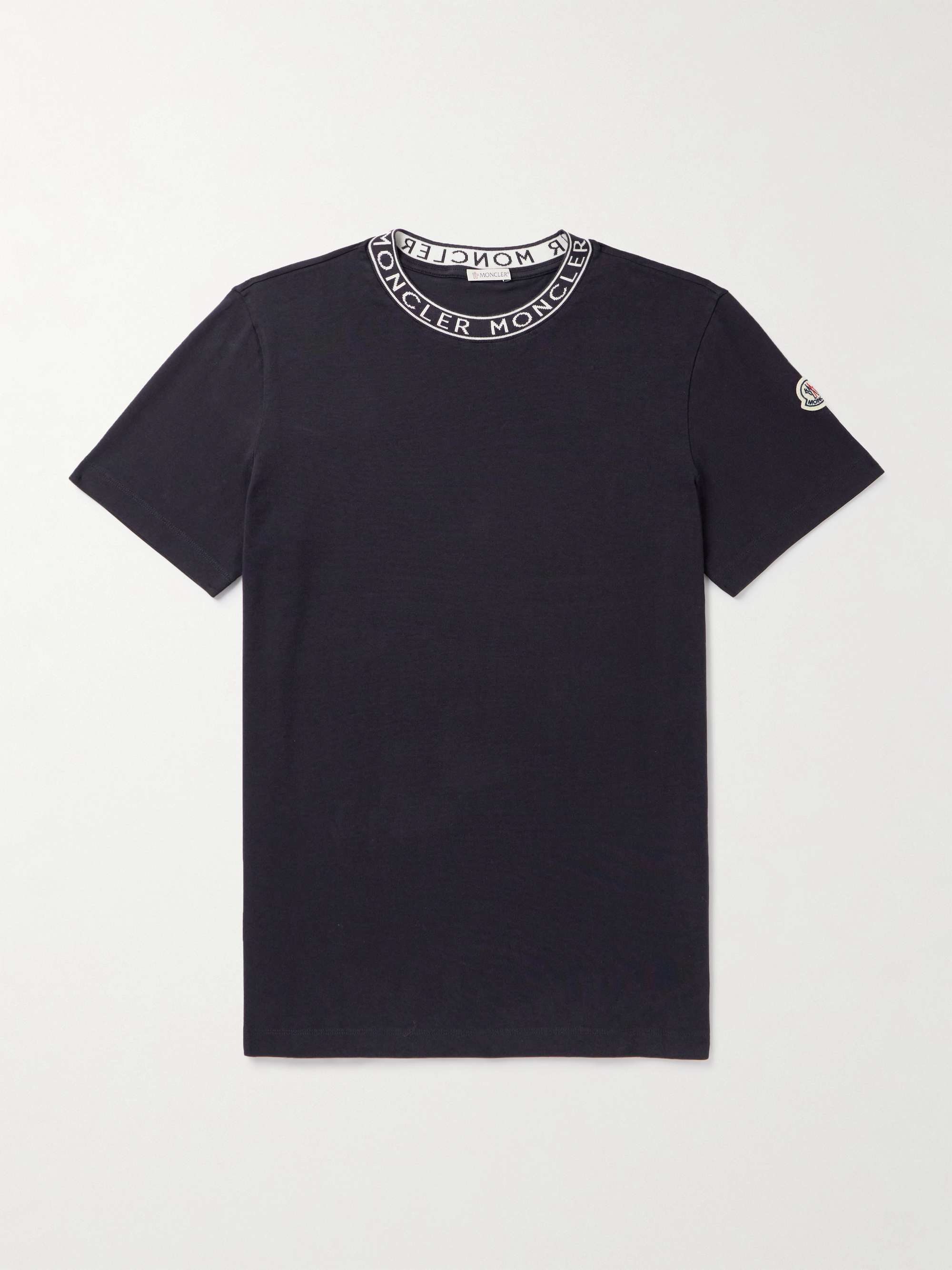 Slim-Fit Logo-Jacquard Cotton-Jersey T-Shirt view