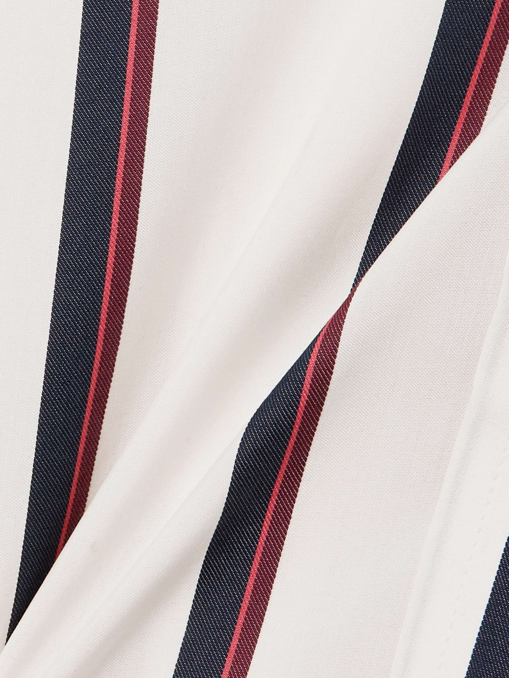 Oversized striped silk-twill shirt view