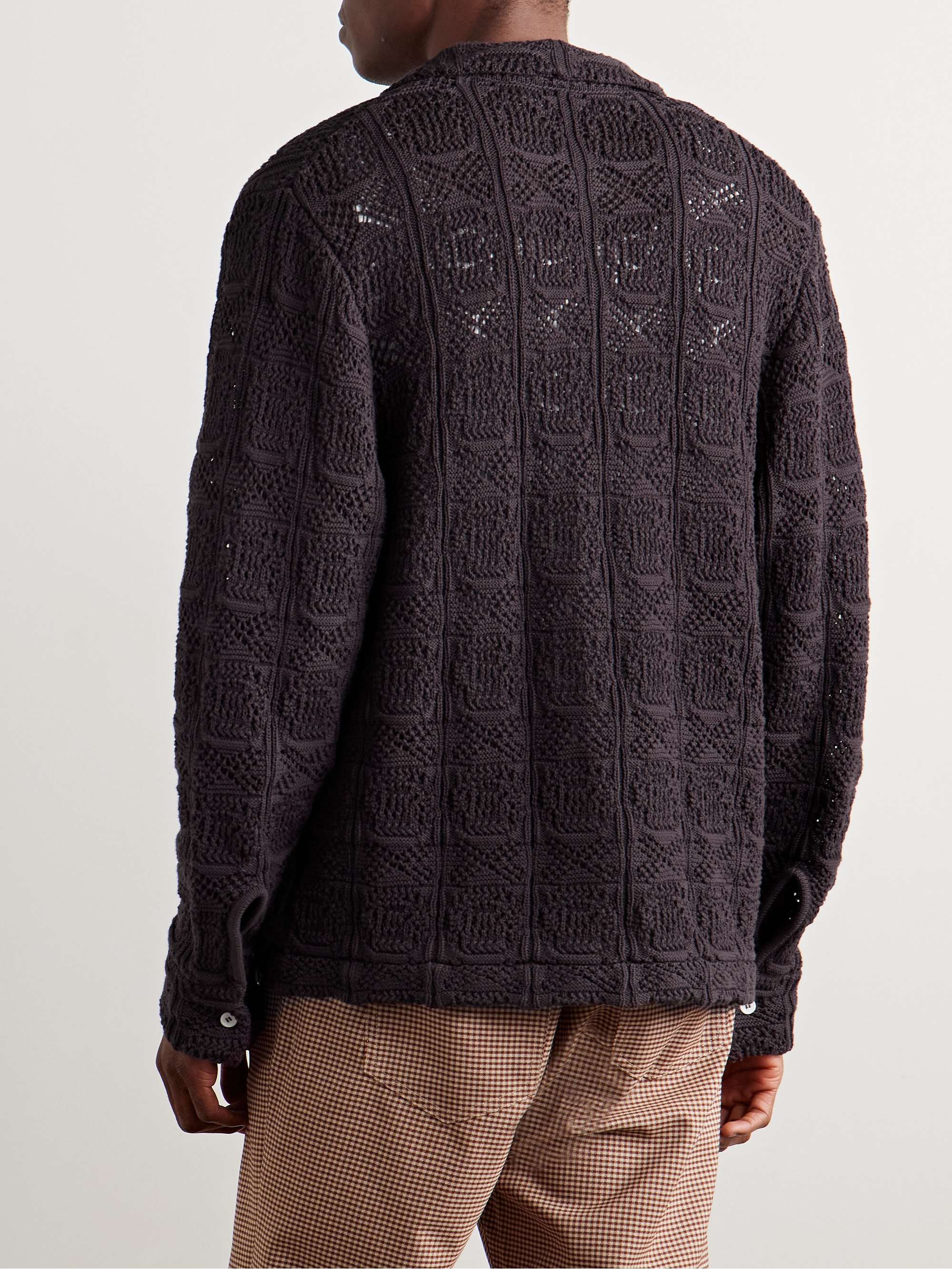 Myles Pointelle-Knit Cotton-Blend Cardigan view