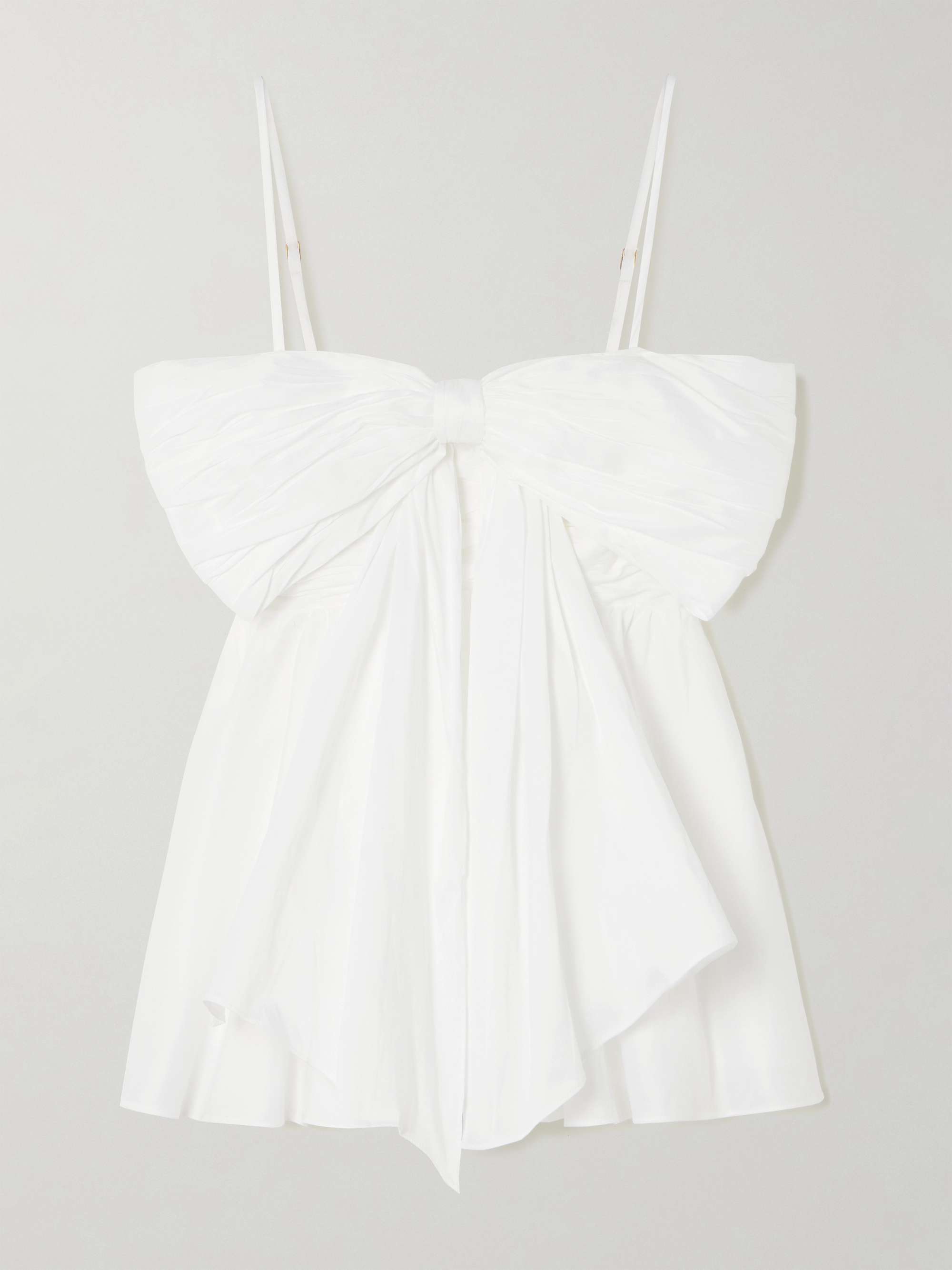 Scarlett bow-embellished crepe peplum top view
