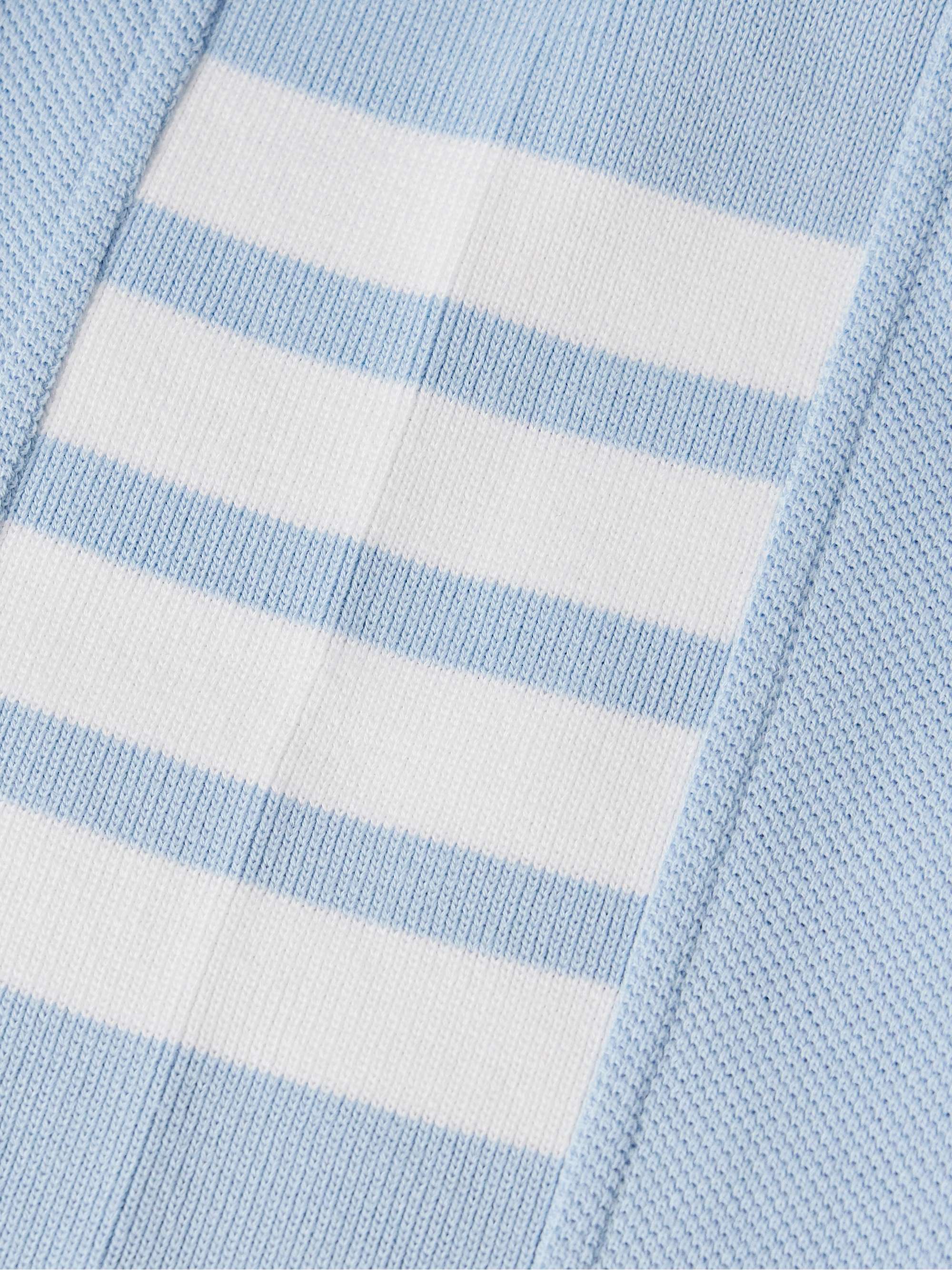 Logo-Appliquéd Striped Cotton-Piqué T-Shirt view