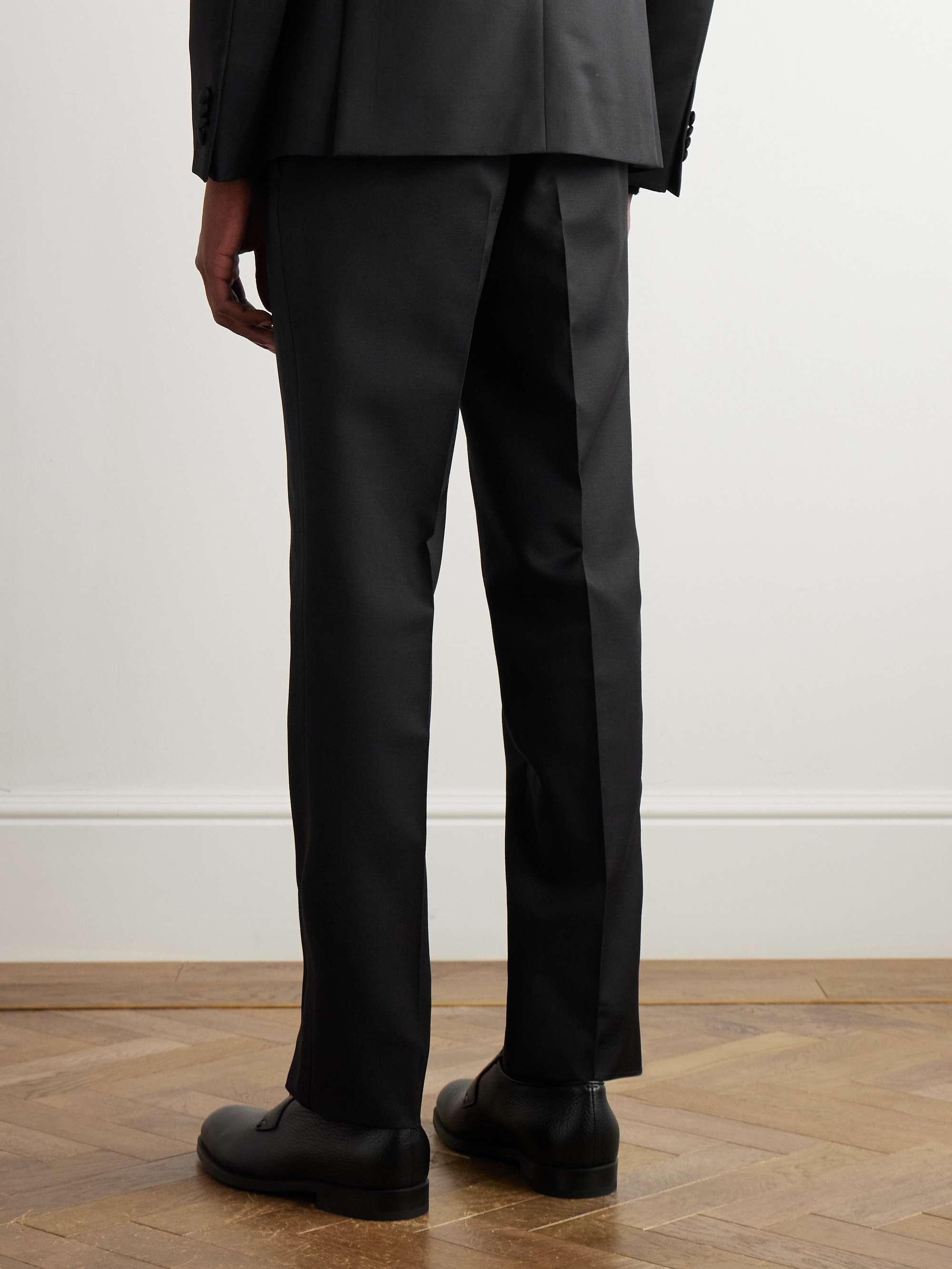 Straight-Leg Satin-Trimmed Wool and Mohair-Blend Tuxedo Trousers view