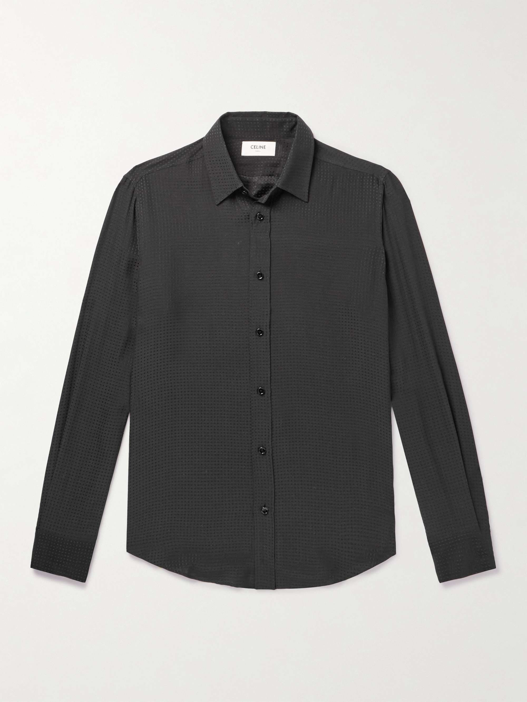 Slim-Fit Printed Silk Shirt view