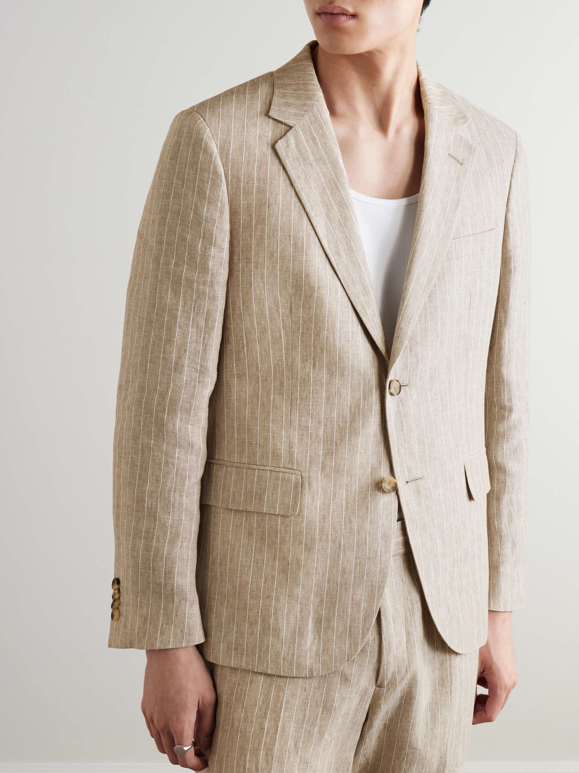 Striped Linen Suit Jacket view