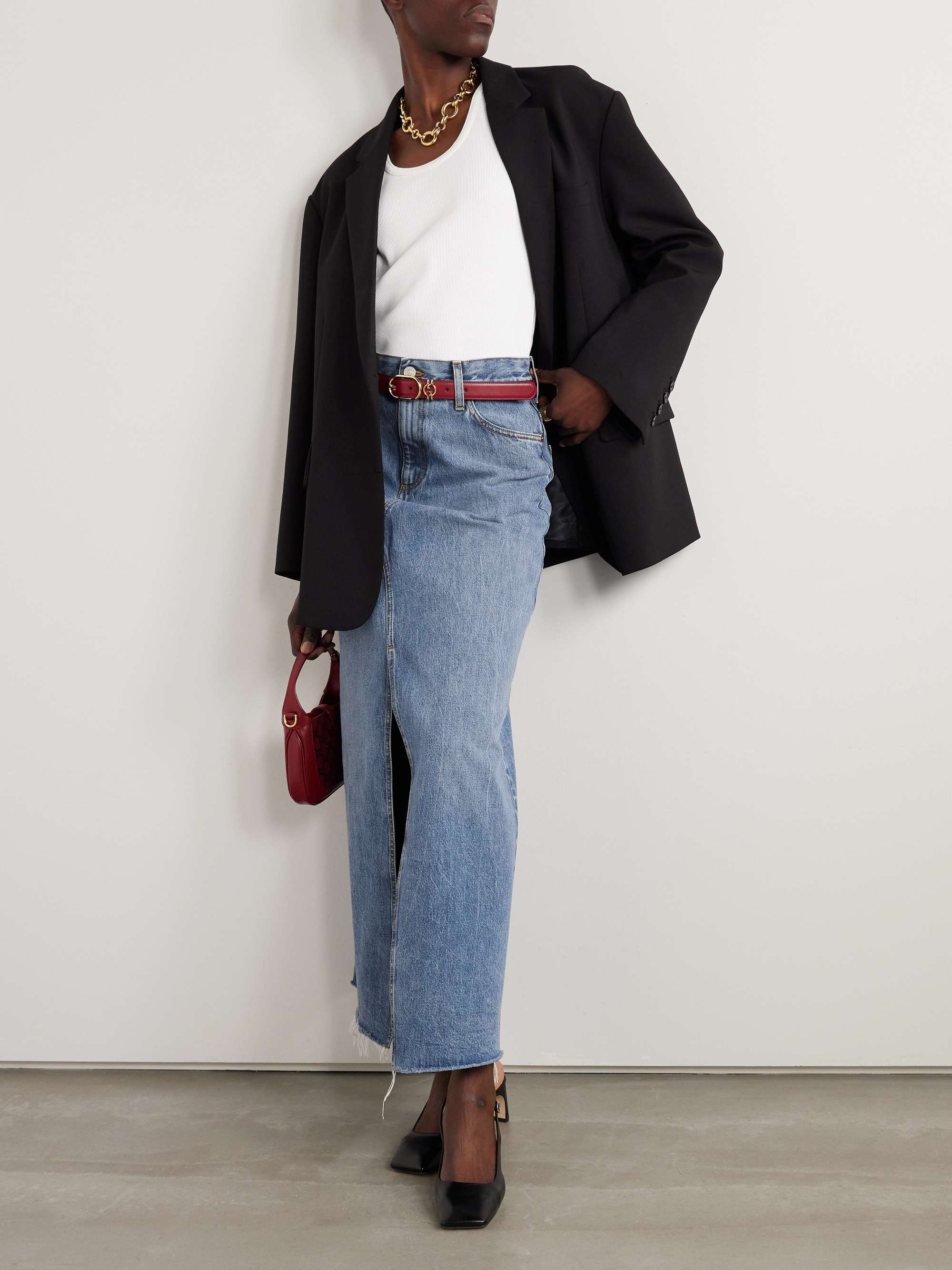 Denim maxi skirt view