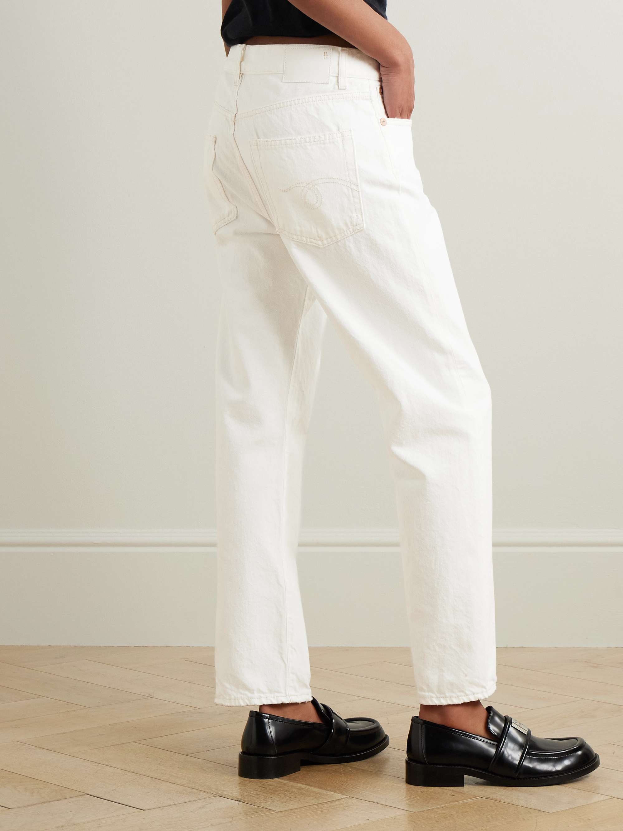 Distressed high-rise boyfriend jeans view