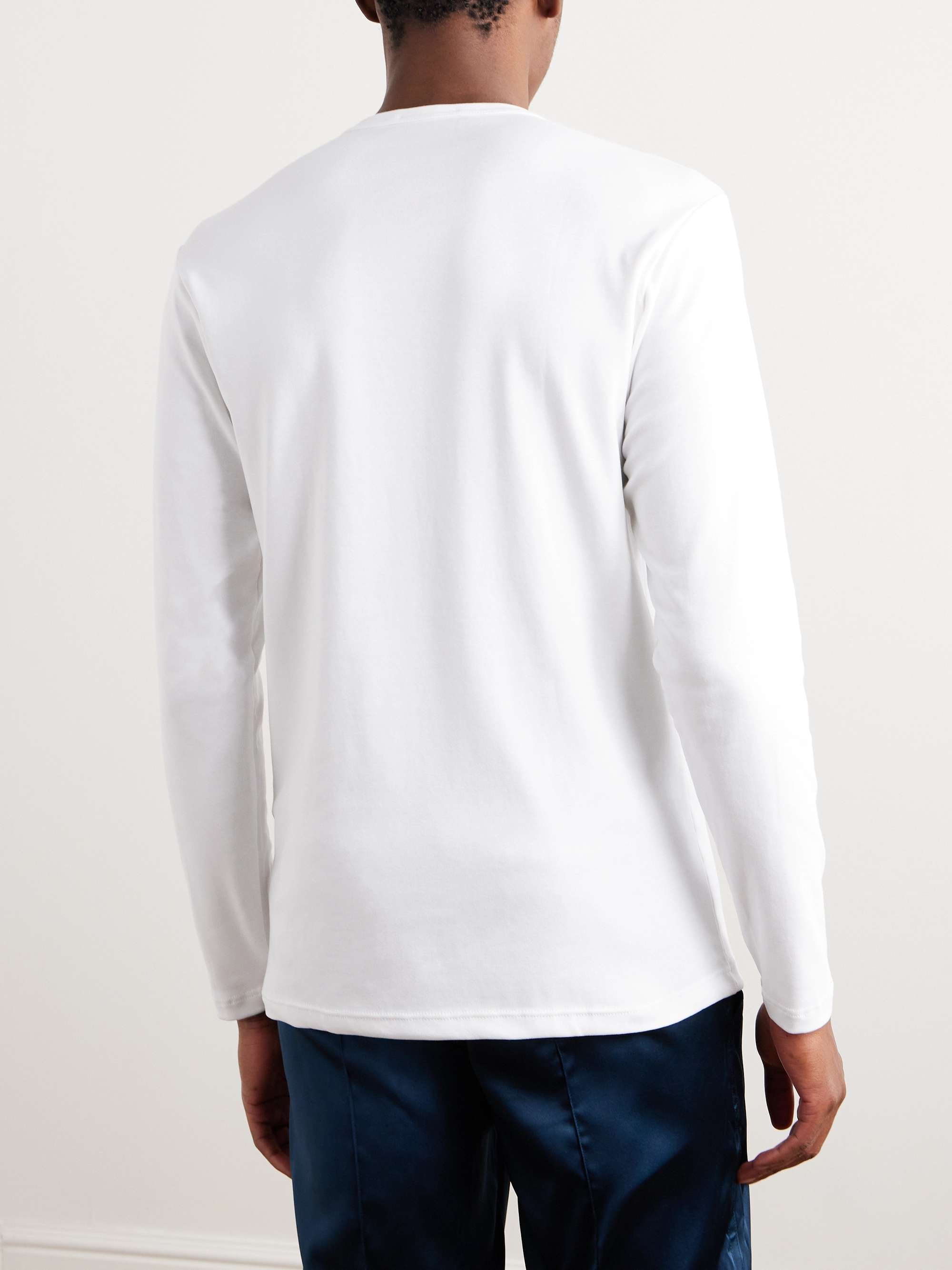 Stretch-Cotton Jersey Henley Pyjama T-Shirt view