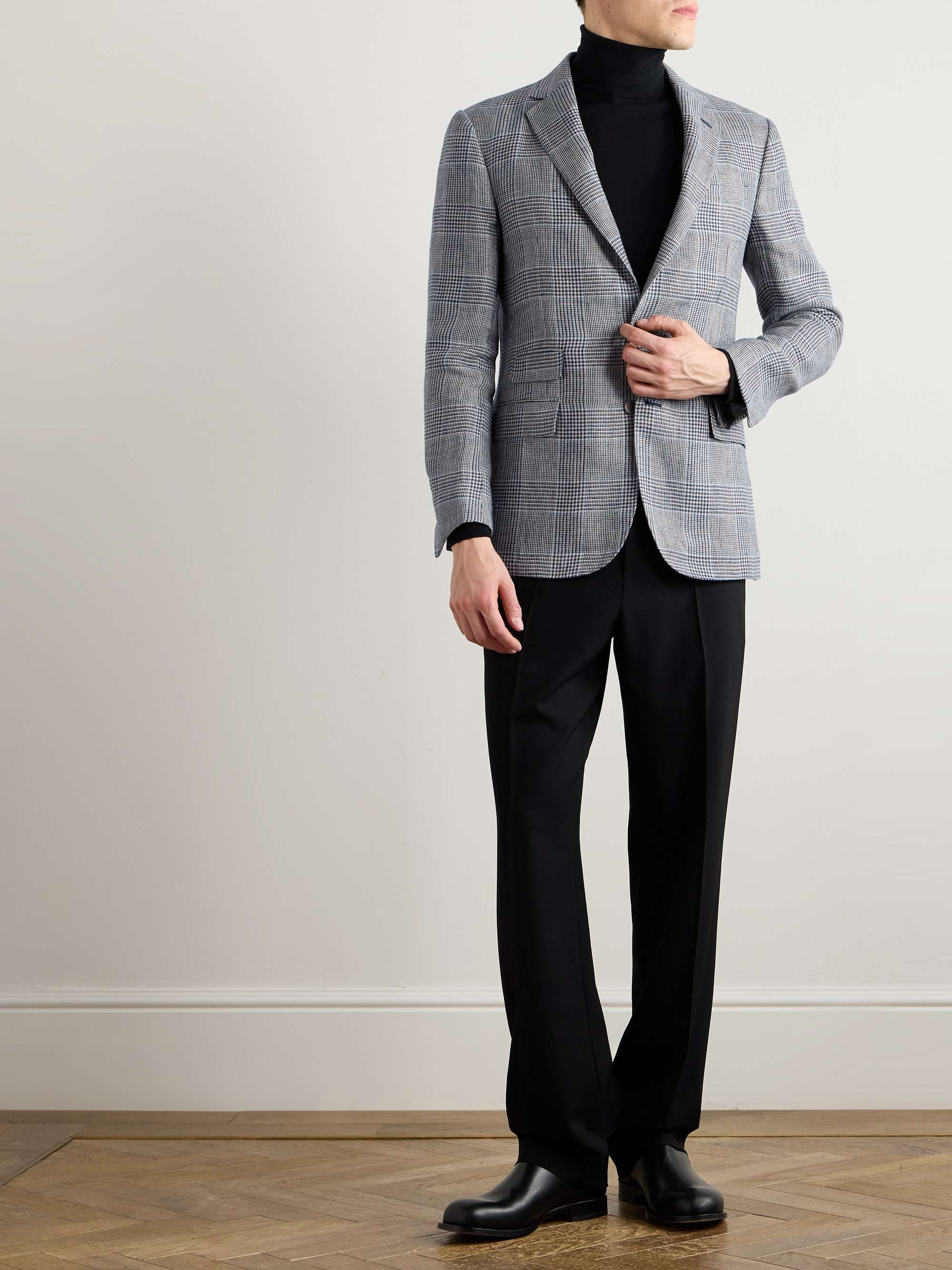 Prince of Wales Checked Linen Blazer view