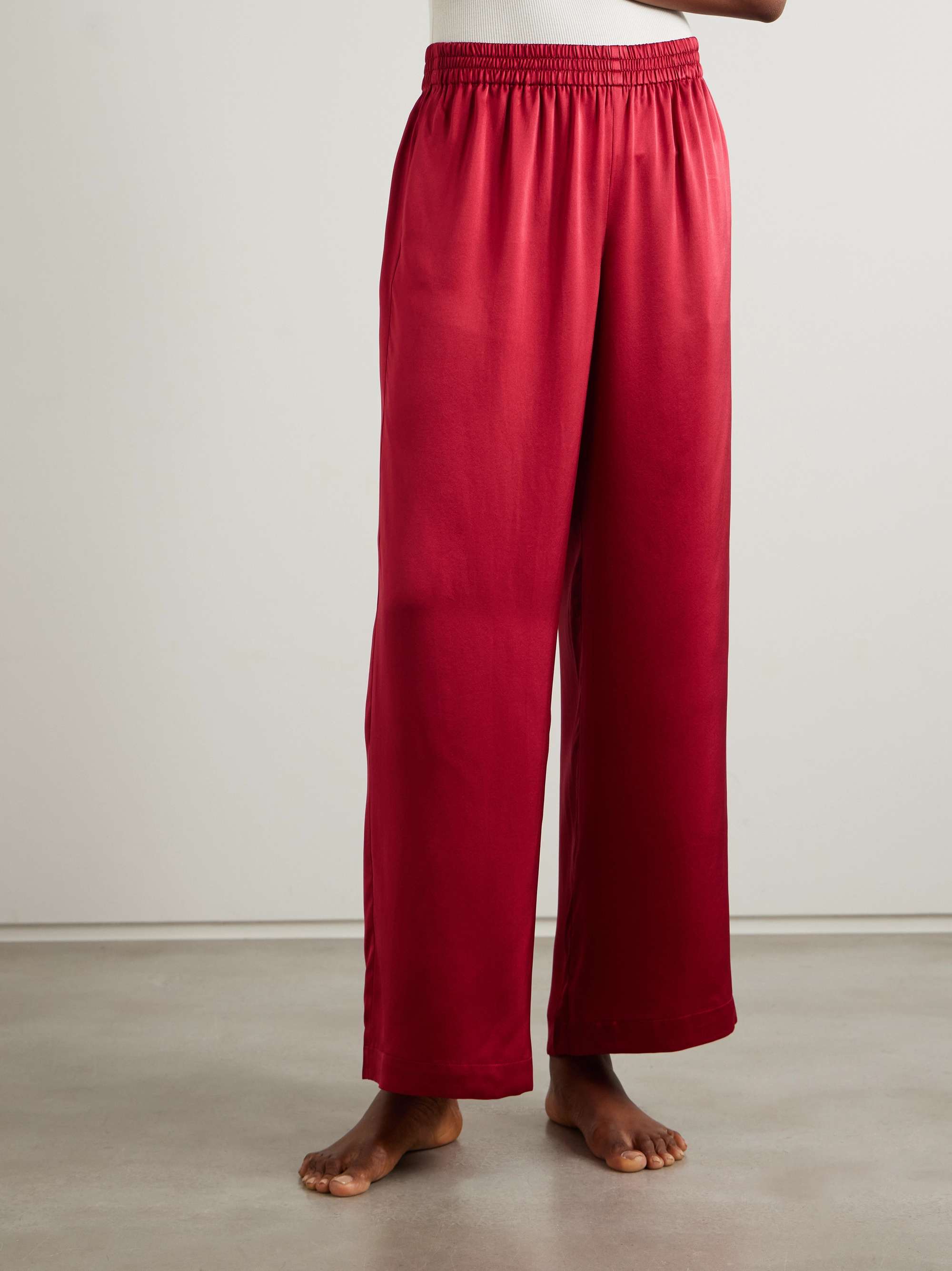 Happiness silk-satin wide-leg pajama pants view