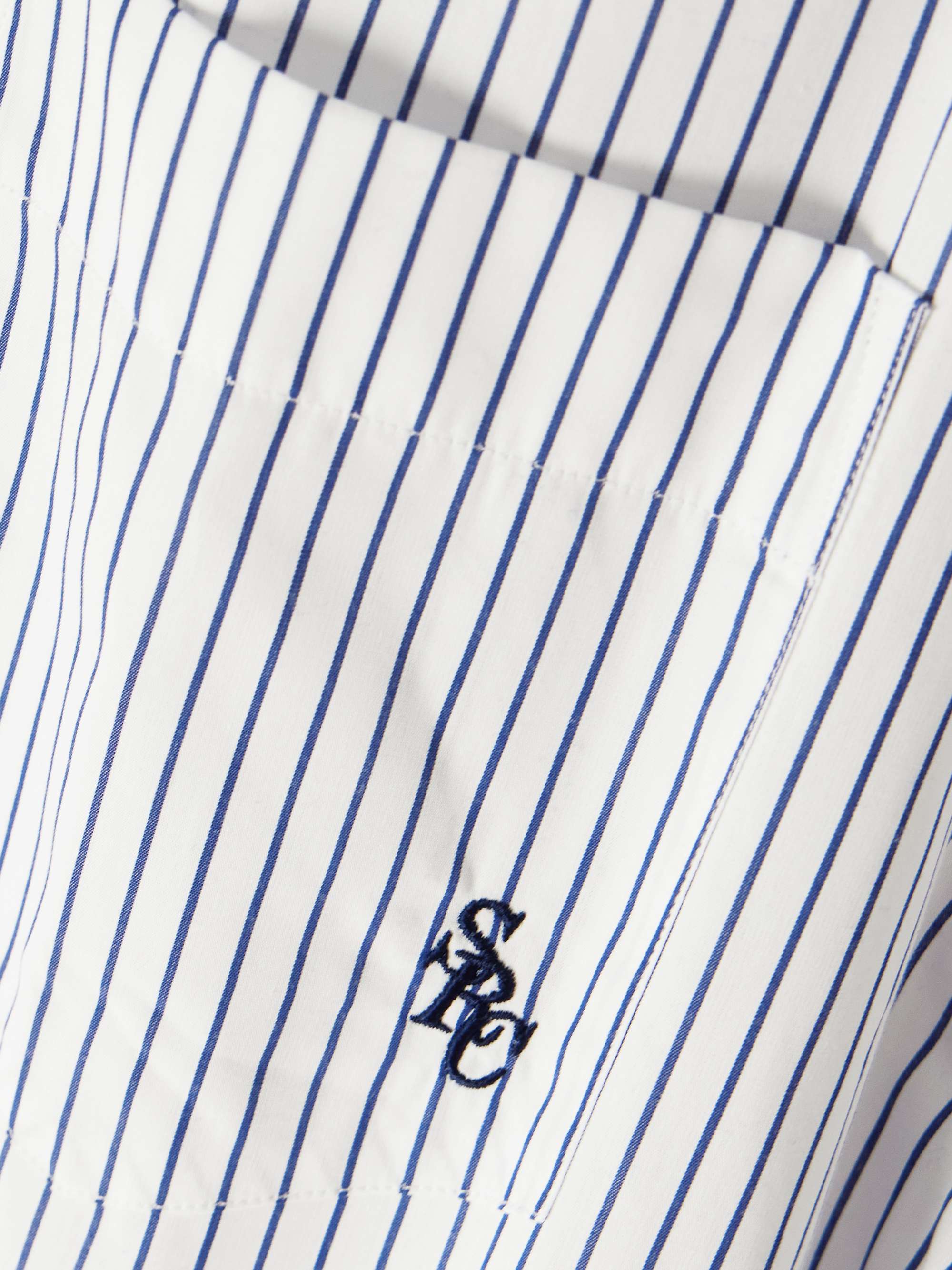 SRC embroidered striped cotton-poplin shirt view