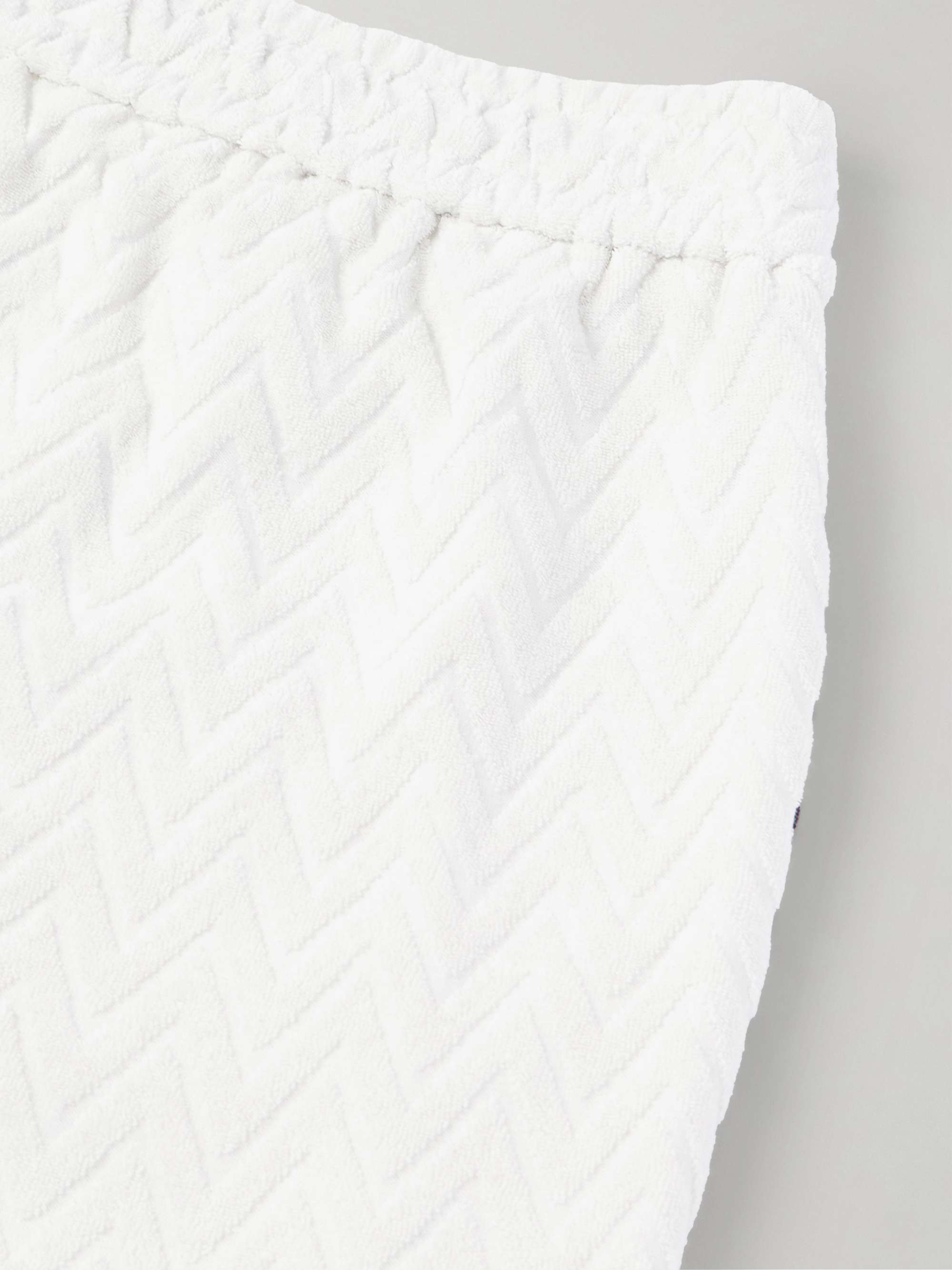 Straight-Leg Cotton-Blend Terry Jacquard Shorts view