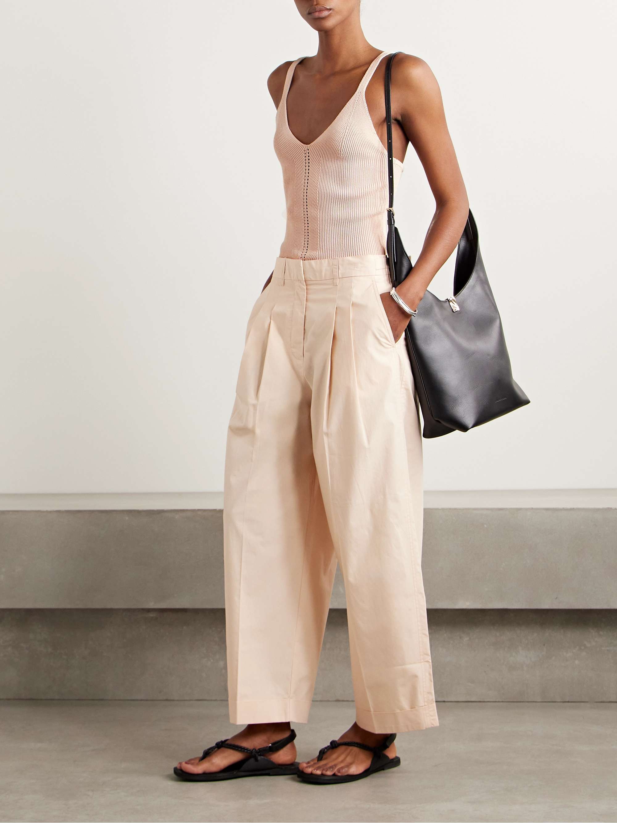 Gene pointelle-knit silk and cotton-blend tank view