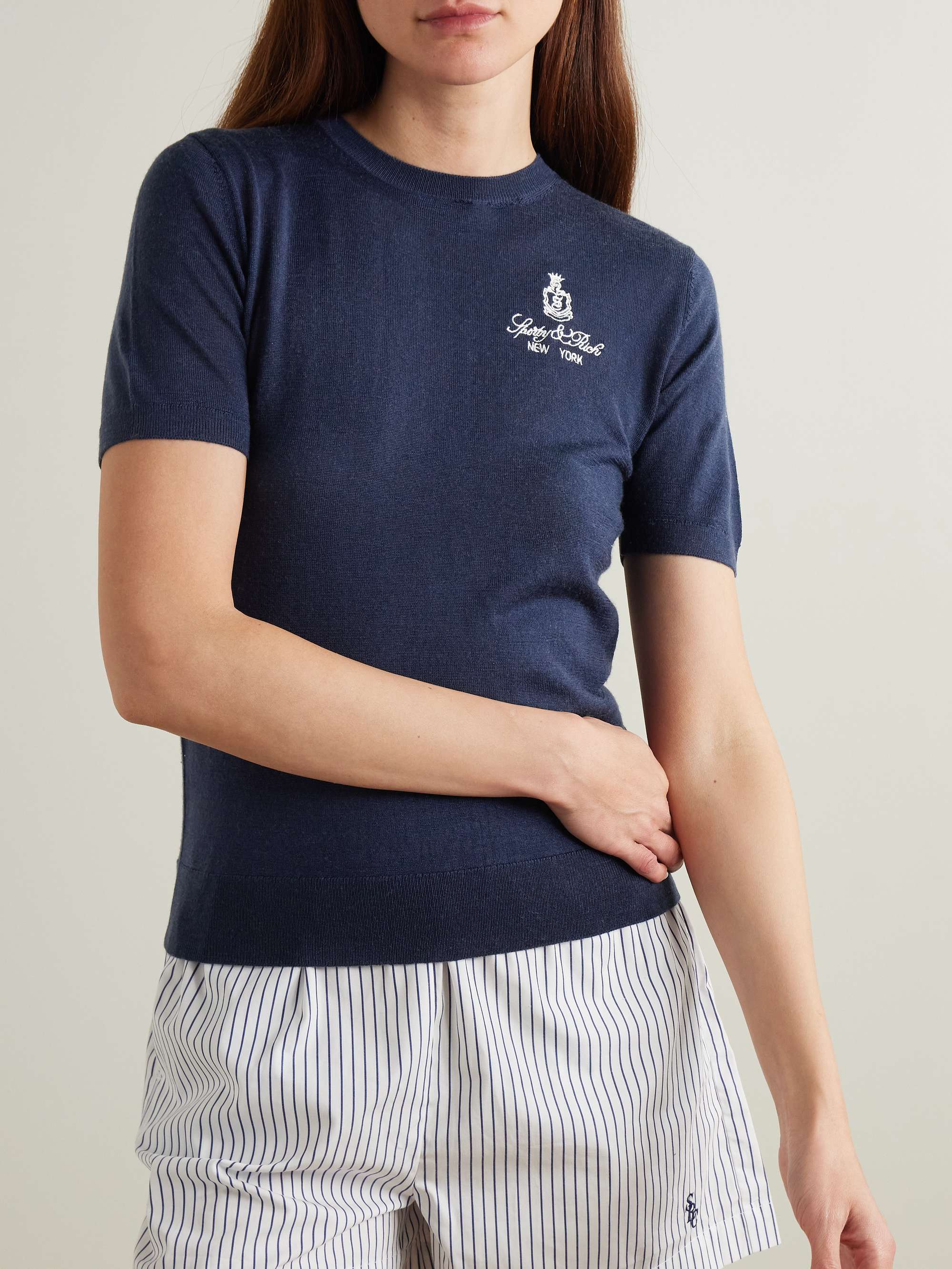 Vendome embroidered merino wool T-shirt view