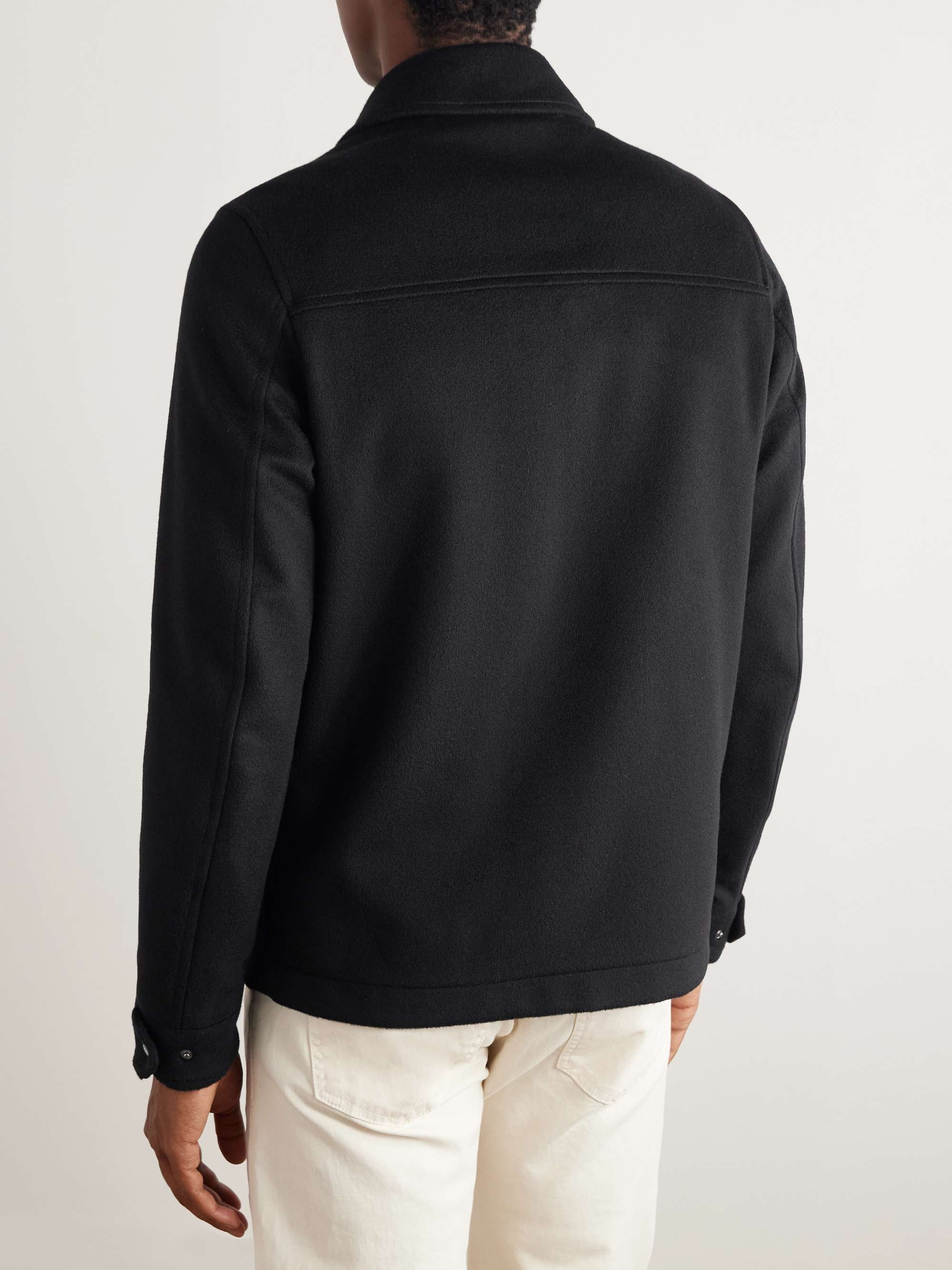 Brushed Wool and Cashmere-Blend Overshirt view