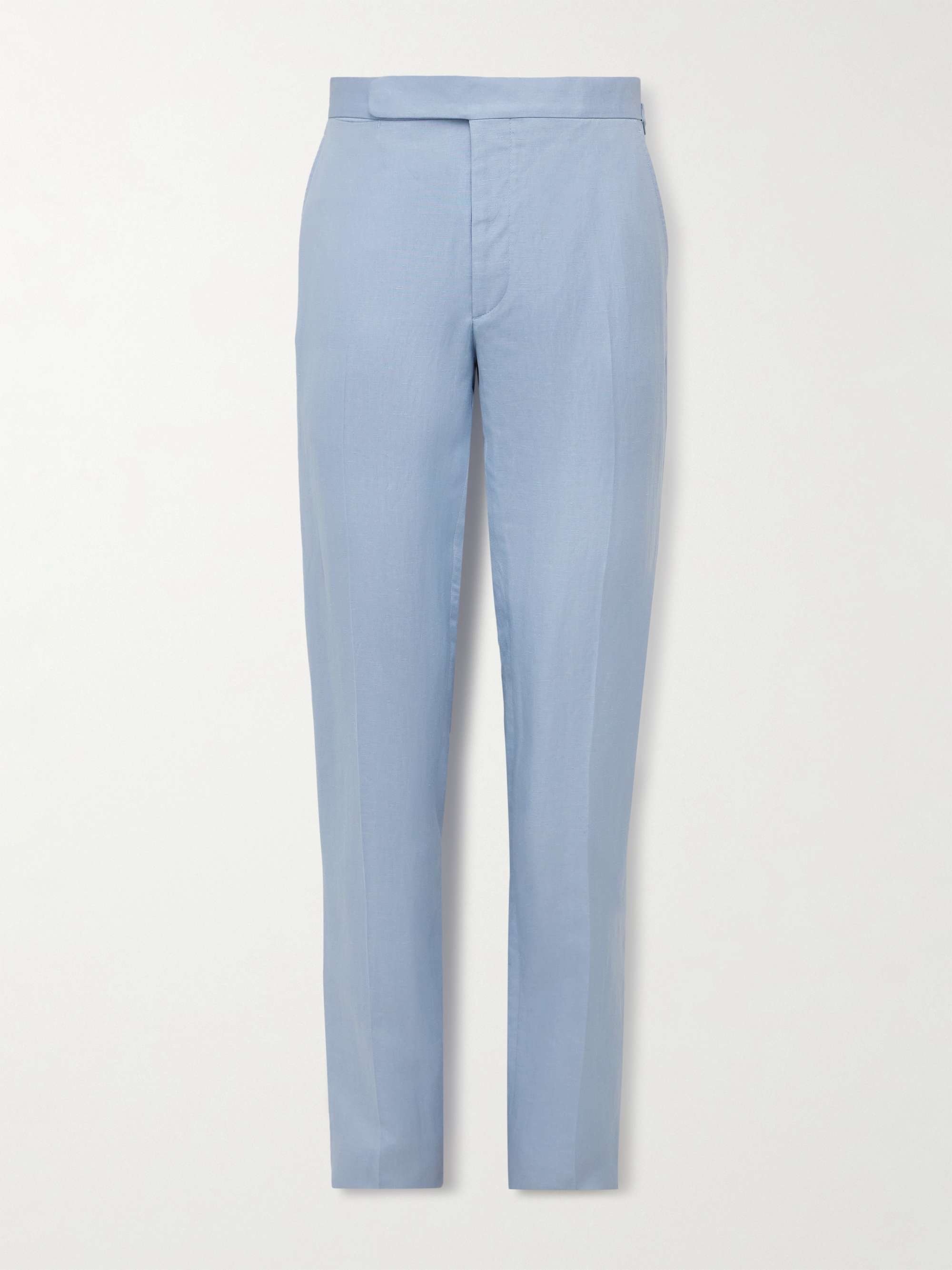 Gregory Straight-Leg Silk and Linen-Blend Suit Trousers view