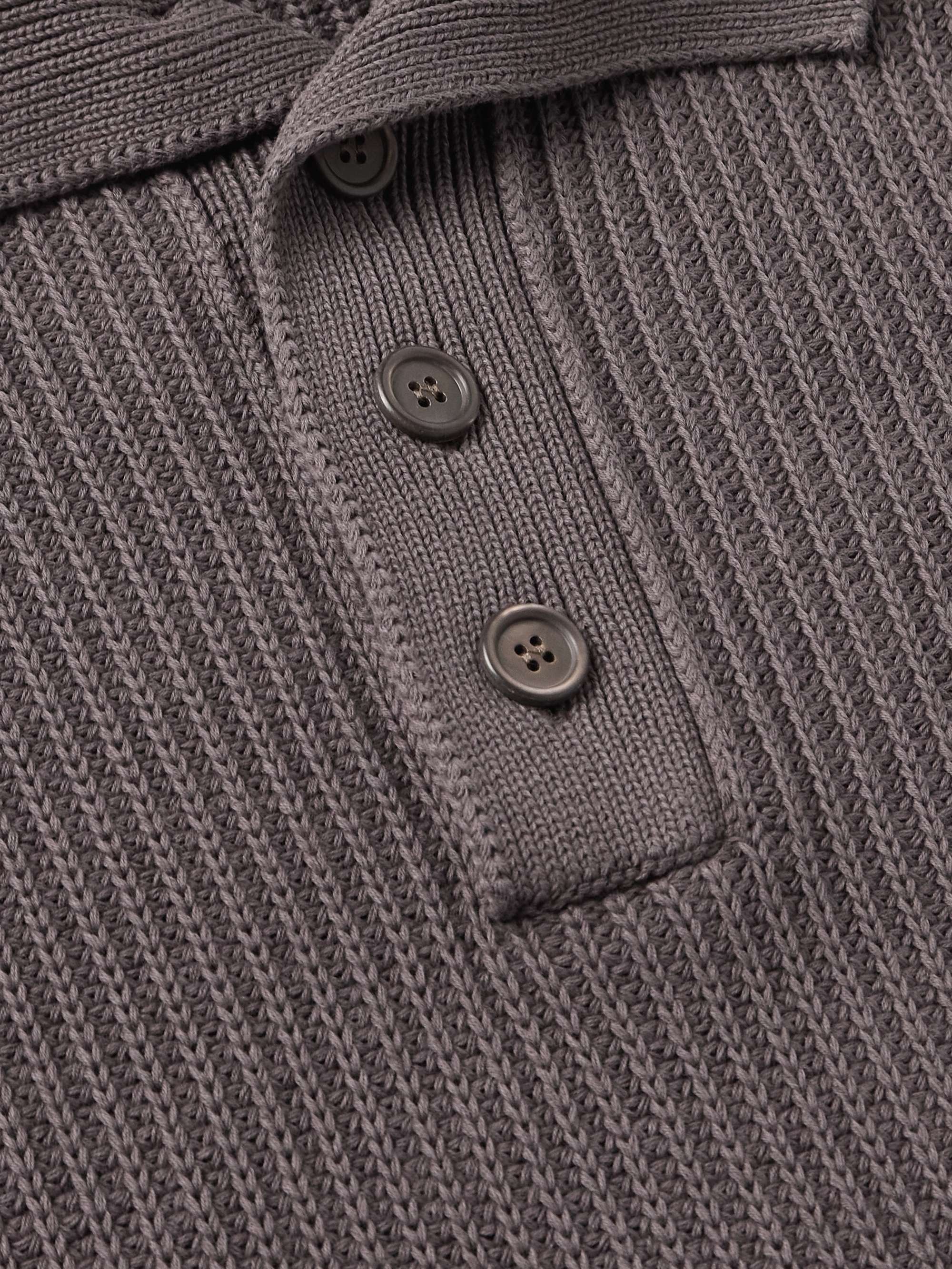 Navigator Ribbed Cotton Half-Placket Sweater view