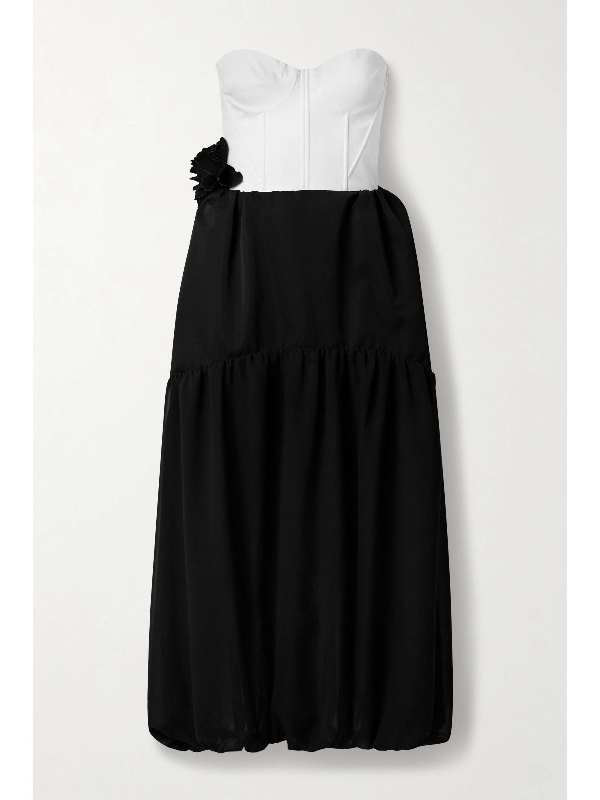 Glenn strapless appliquéd twill midi dress view