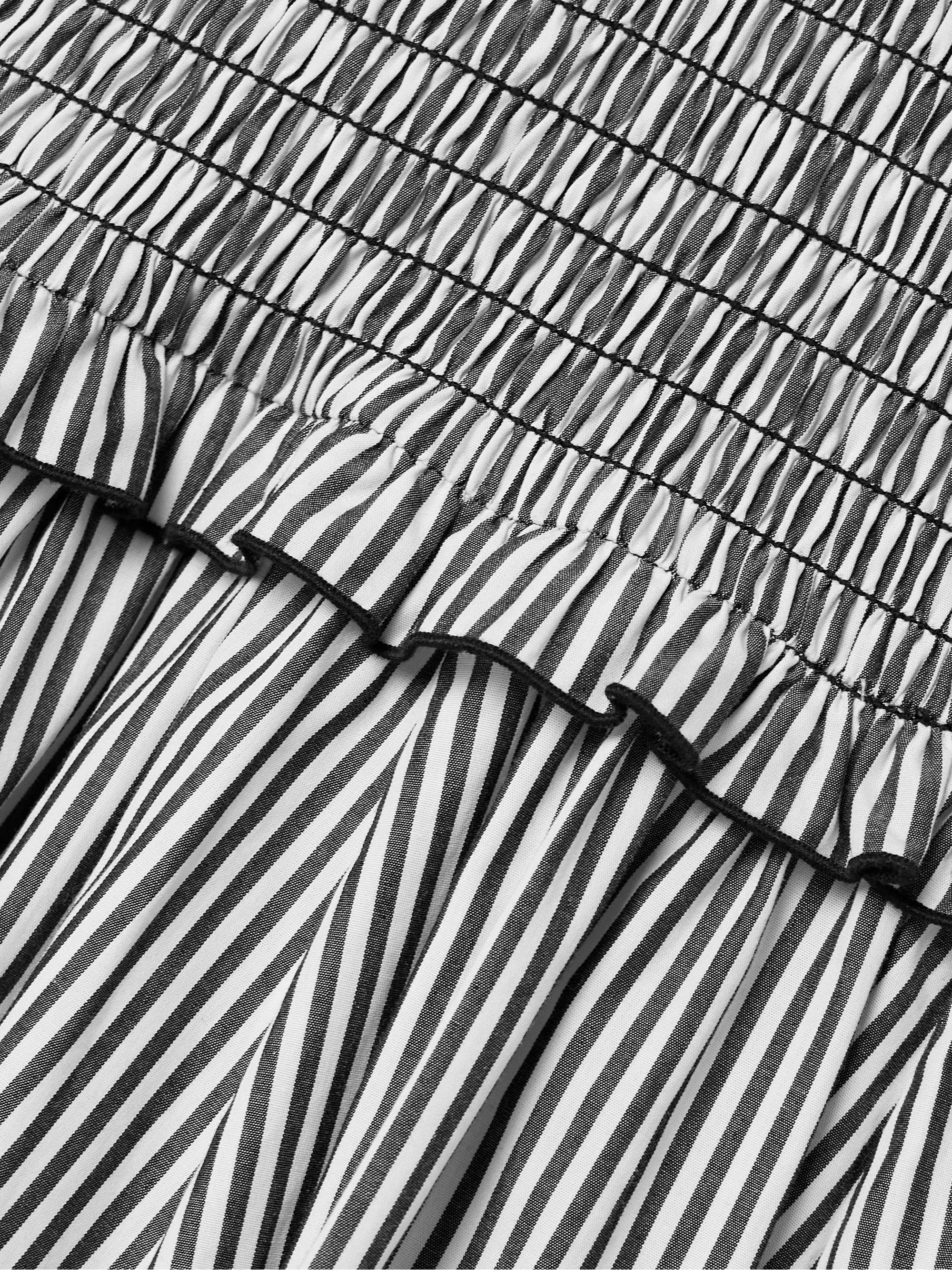 The Josie shirred striped cotton midi dress view